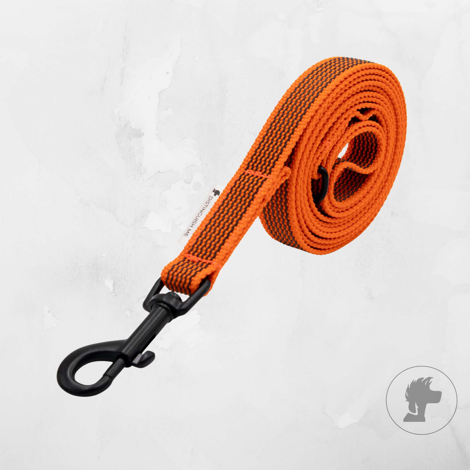 Leash for dog | Non - Slip | Rubberized | Orange | Width: 20 mm