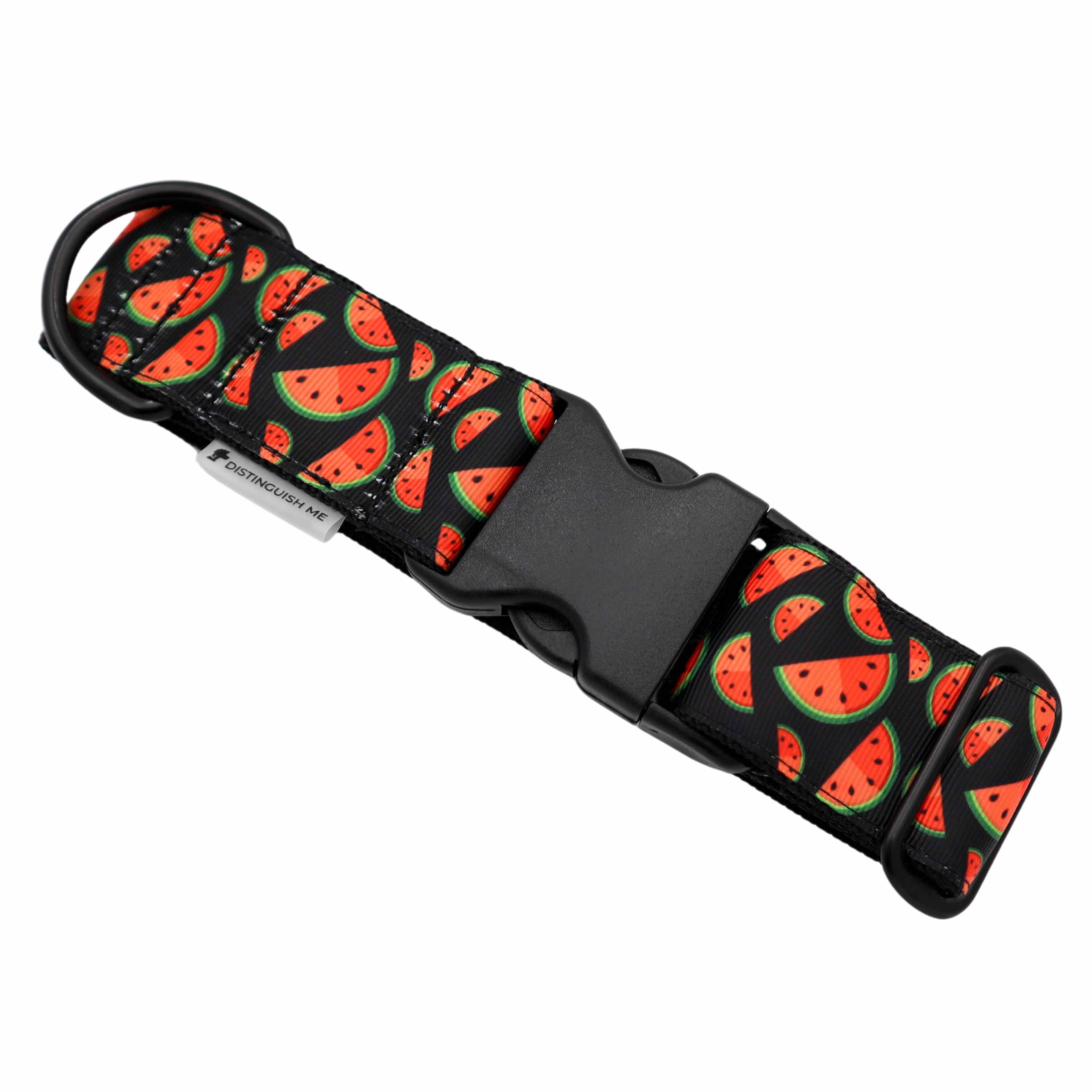 Handmade Dog Collar | Black Watermelon | Width: 15-20-25-30-40 mm