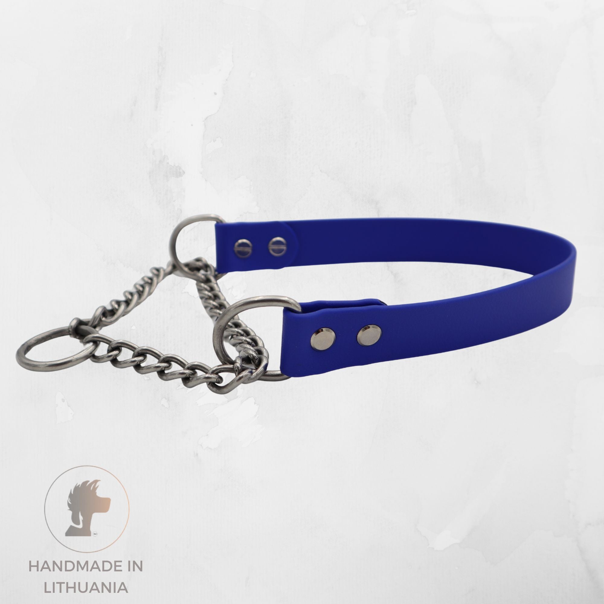 Biothane Dog Collar | Dark Blue | Martingale with chain | Width: 25 mm | Length: 42-46 cm
