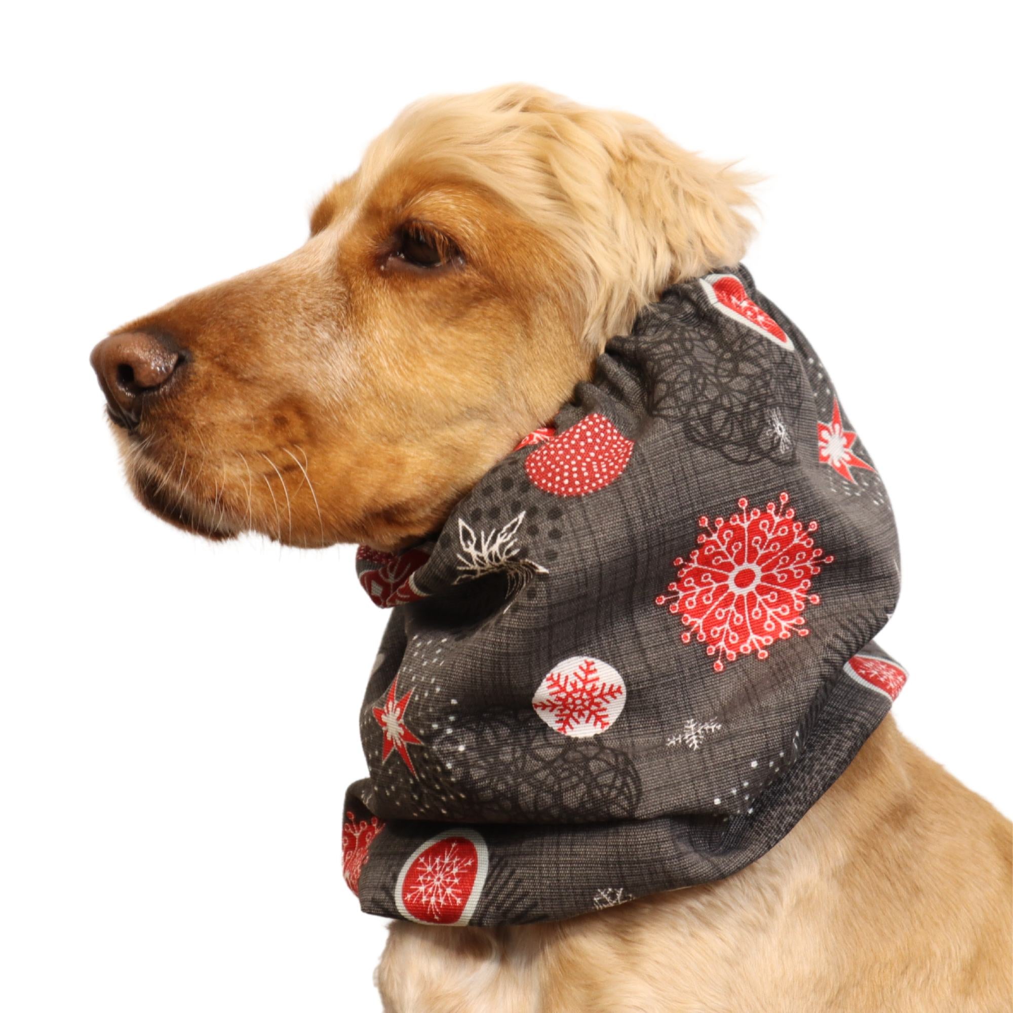 <tc>Medvilninis Snoodas Šuniui | Snaigės pilkame</tc>