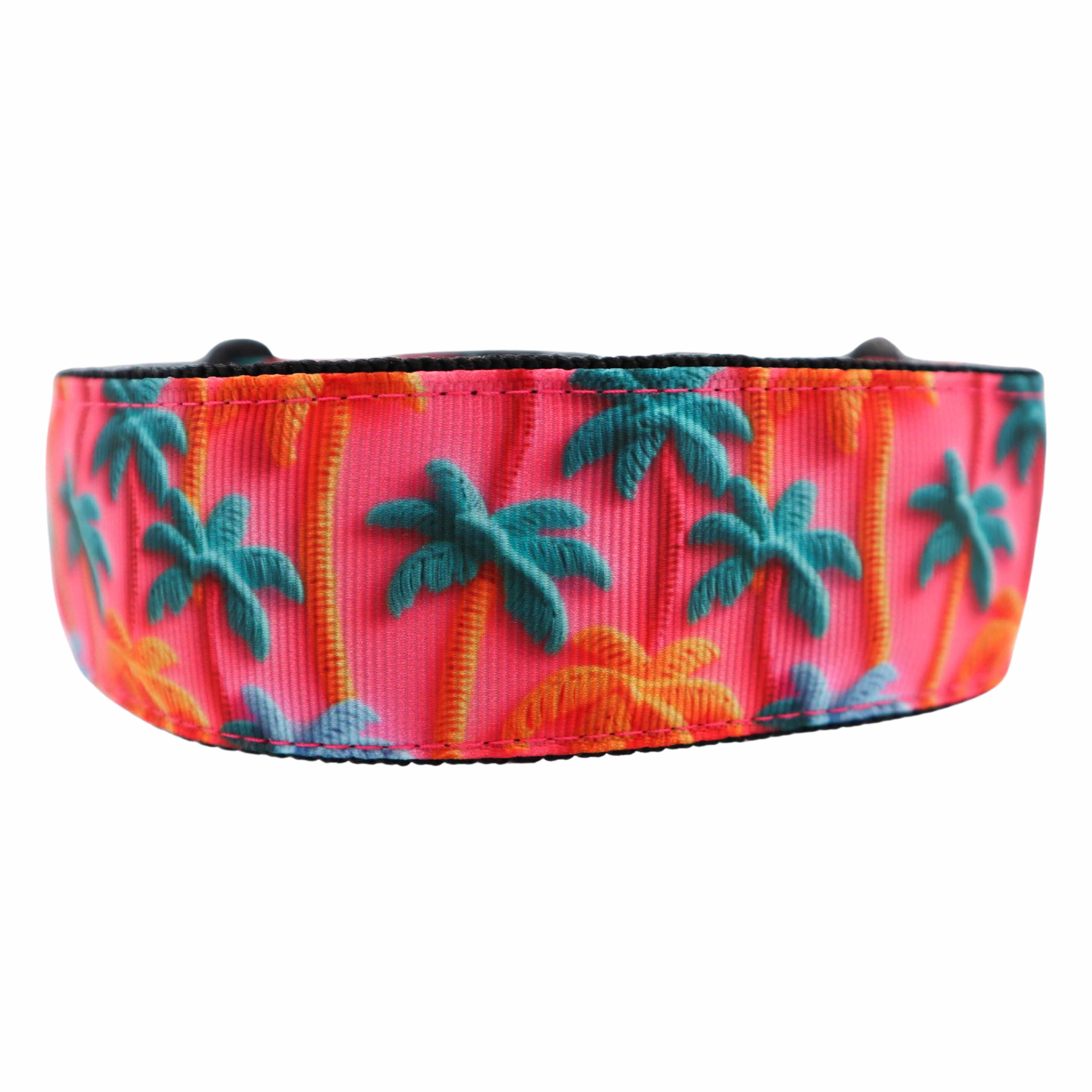 Rankų darbo antkaklis šuniui | Palmės | Plotis: 15-20-25-30-40 mm