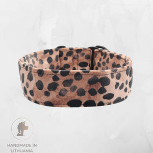 Handmade dog collar with soft leopard print velour – Distinguish Me