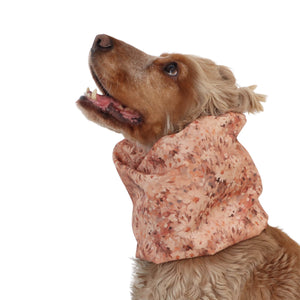 Waterproof dog snood Blush Meadow with a blush pink and peach abstract speckled pattern