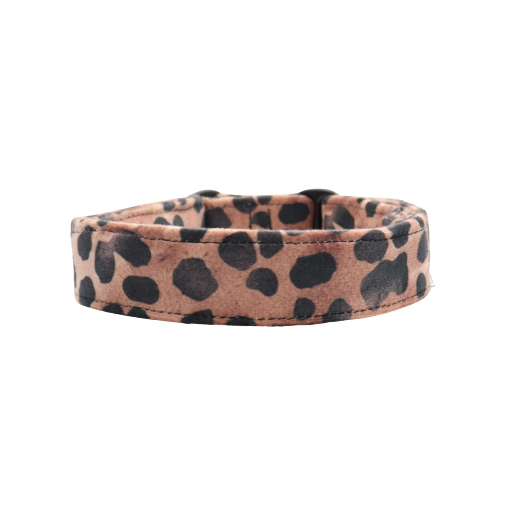 Luxury velour dog collar for pets, leopard print design – Distinguish Me