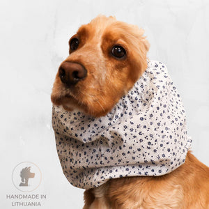elegant cotton dog snood blue floral style distinguish me