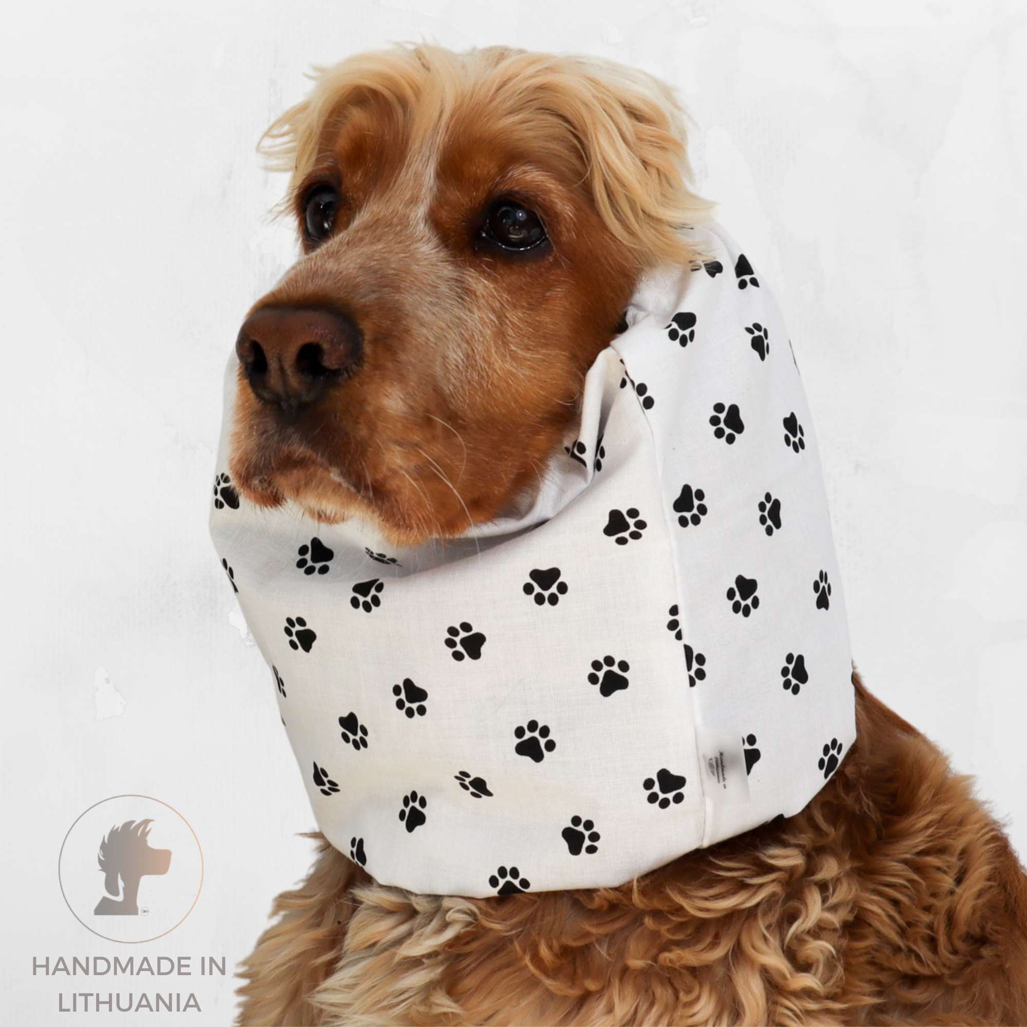Cotton dog snood for long-eared breeds – summer protection for Cocker Spaniel, Basset Hound, and more