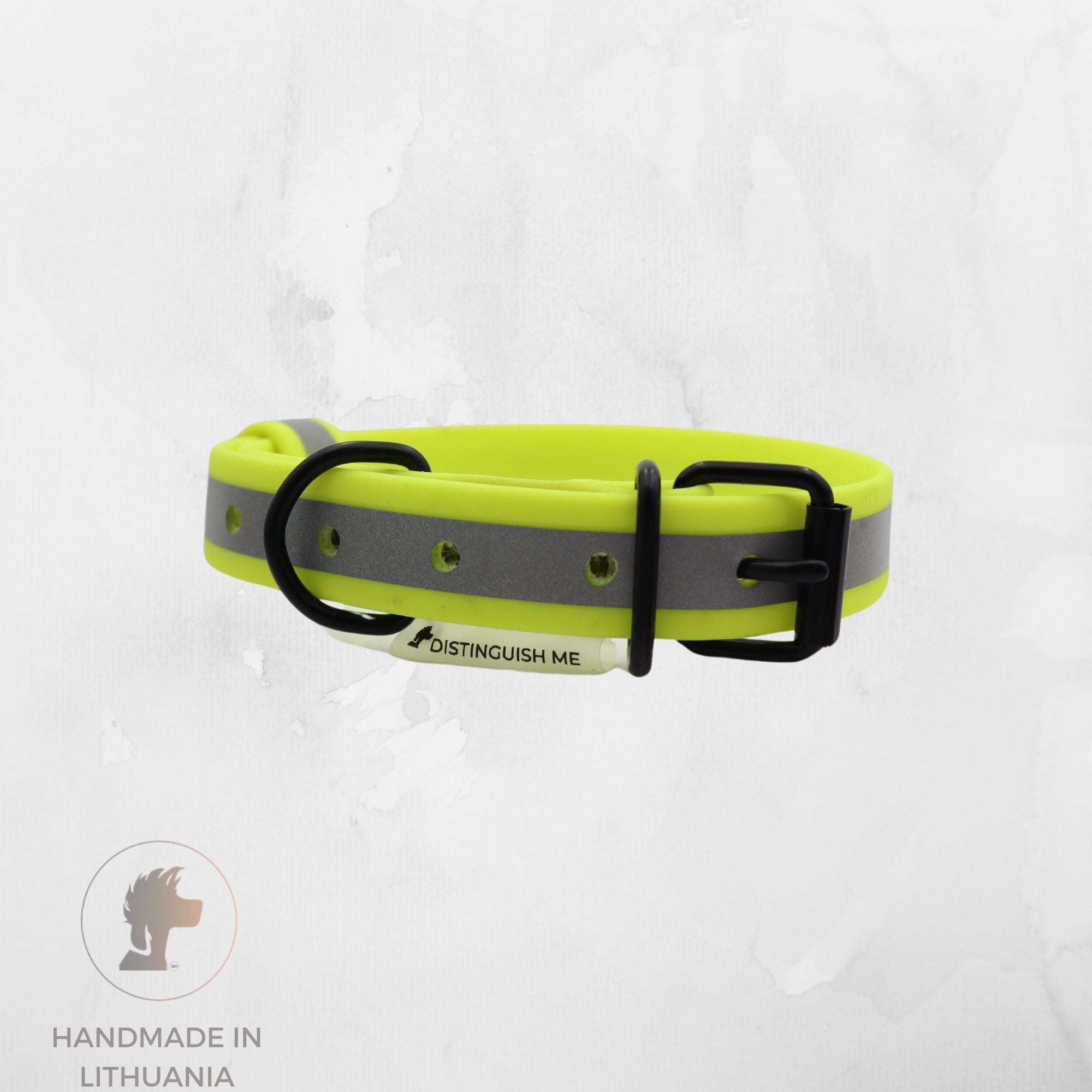 Reflective Biothane Dog Collar | Neon Yellow | Width: 19mm | Length 31-41cm