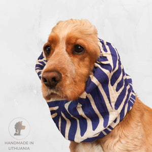 muslin dog snood lightweight indigo distinguish-me