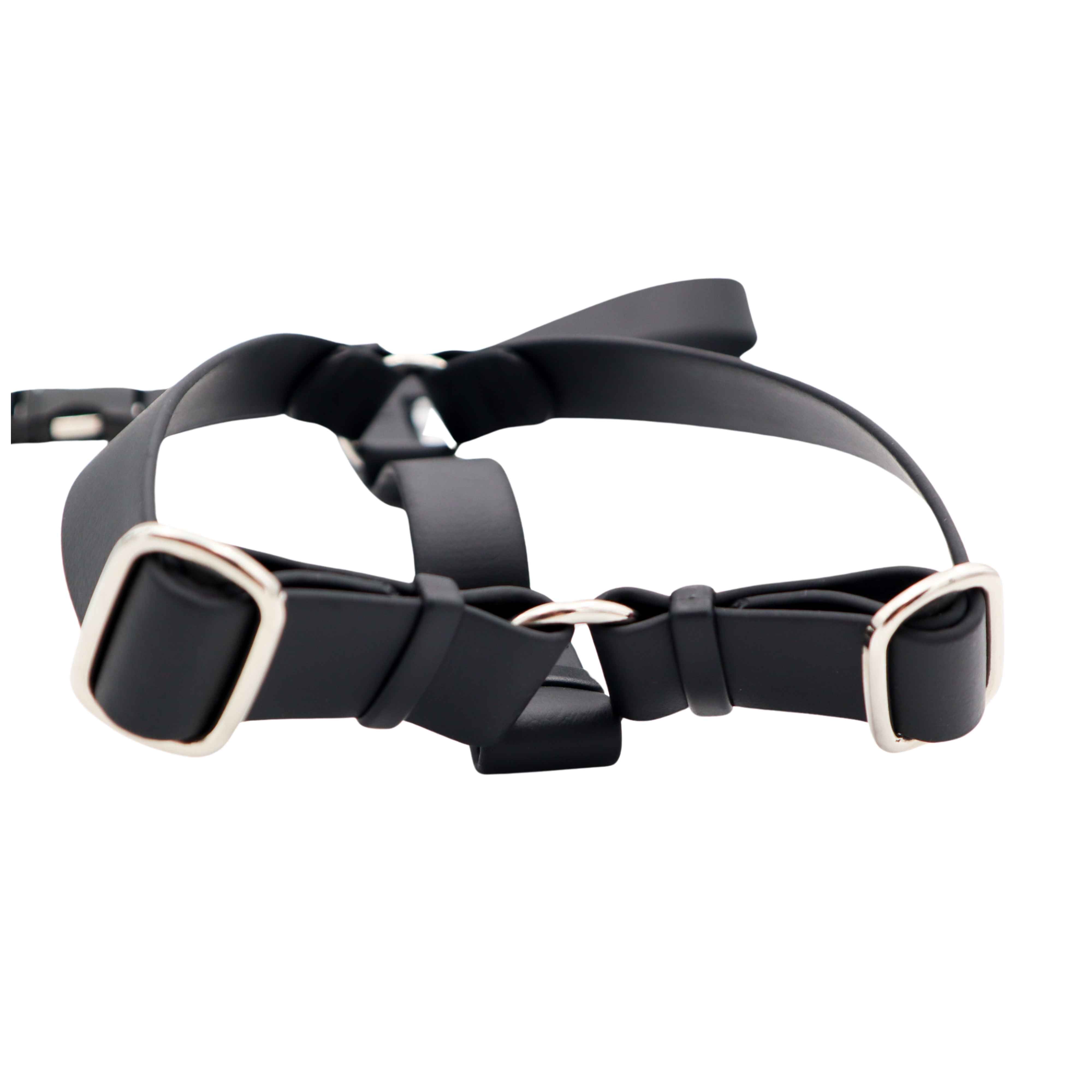 Adjustable Biothane Dog Harness | Black | Width: 2.5 cm