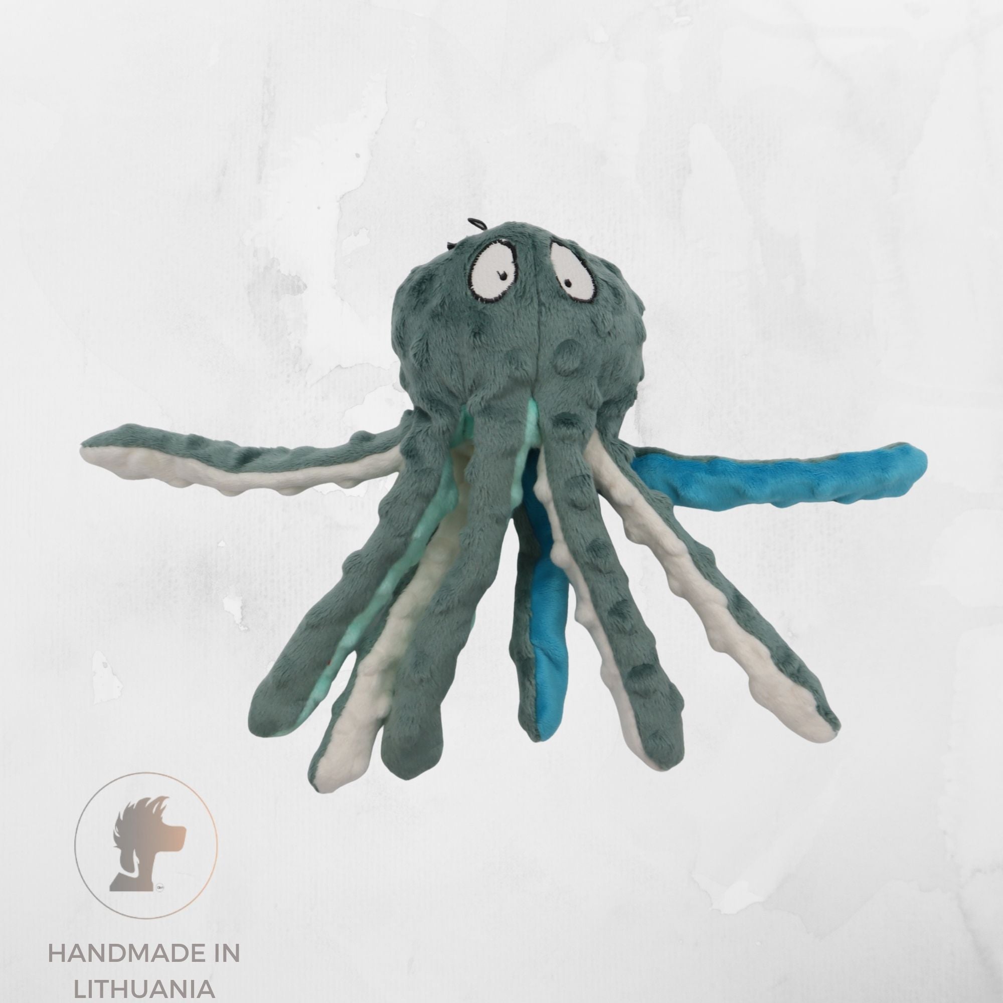Handmade Dog Toy "Octopus" | With Internal Squeaker and Rustle | Length: 23 cm (9")