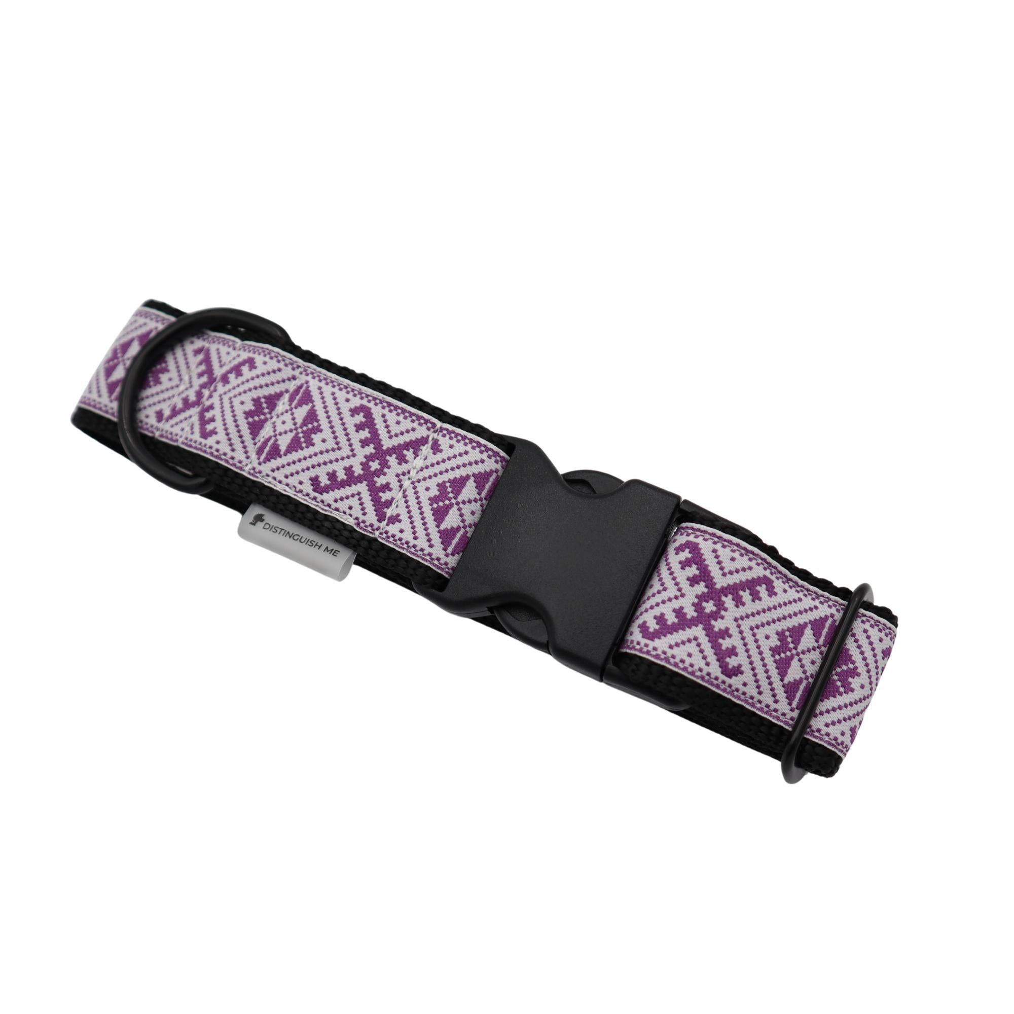 Handmade Dog Collar | Purple Amber | Width: 20-25-40 mm