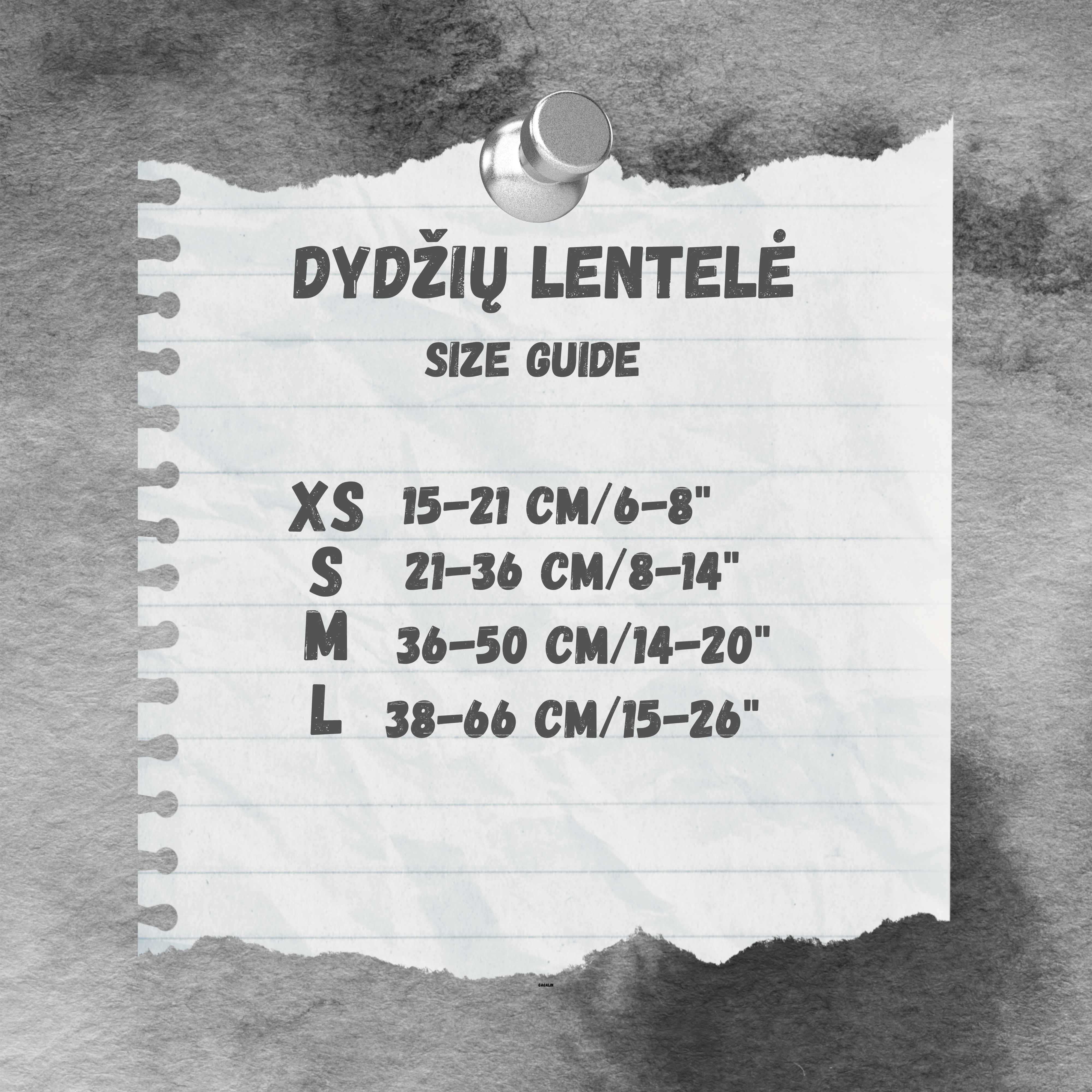 dog bandana size guide/dydžių lentelė šuns bandanoms distinguish me