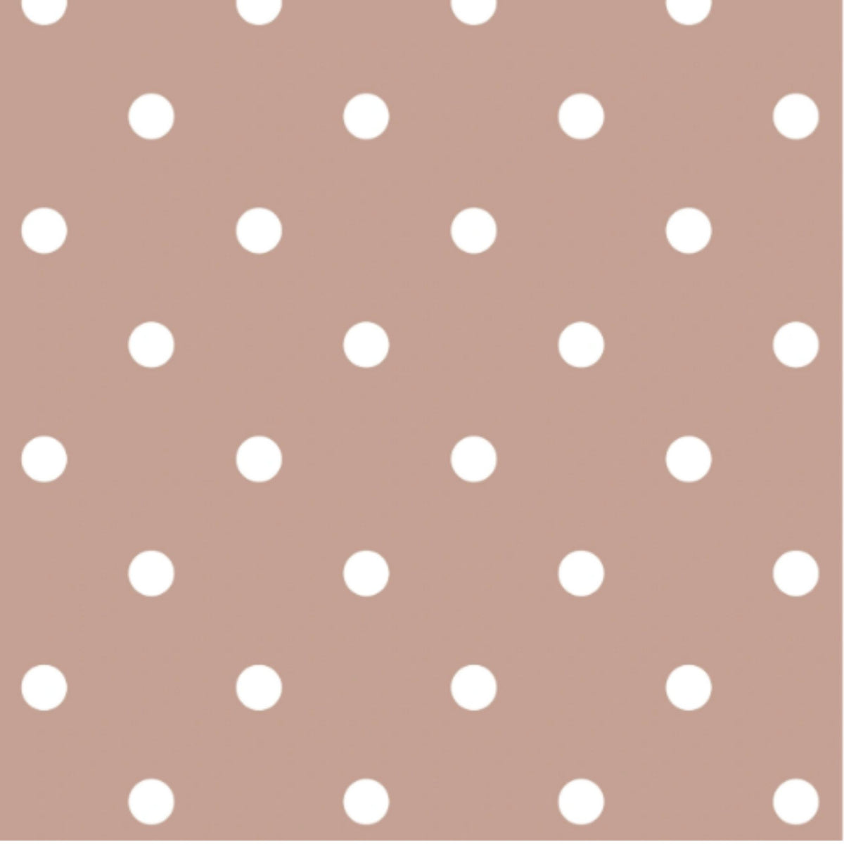 Close-up of the Blush Dots pattern with white polka dots on a soft blush pink background.