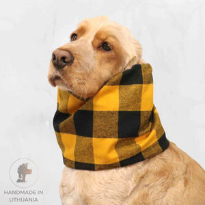 Cocker Spaniel with Mustard Yellow Plaid Snood Distinguish Me