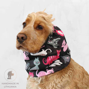 Colorful Dog Snood With Cats Print by Distinguish Me