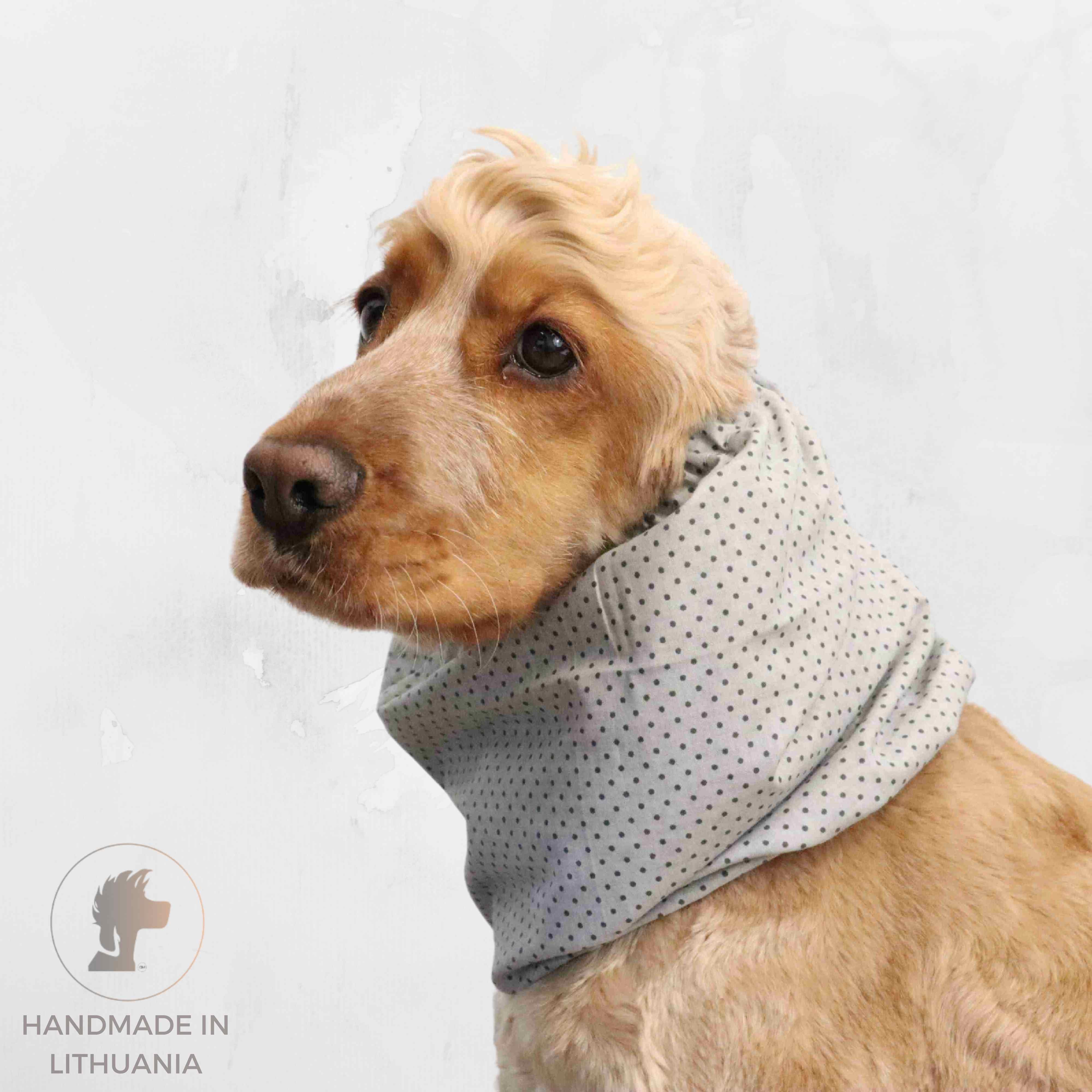 Cool Snood For Dog Dots in Grey by Distinguish Me