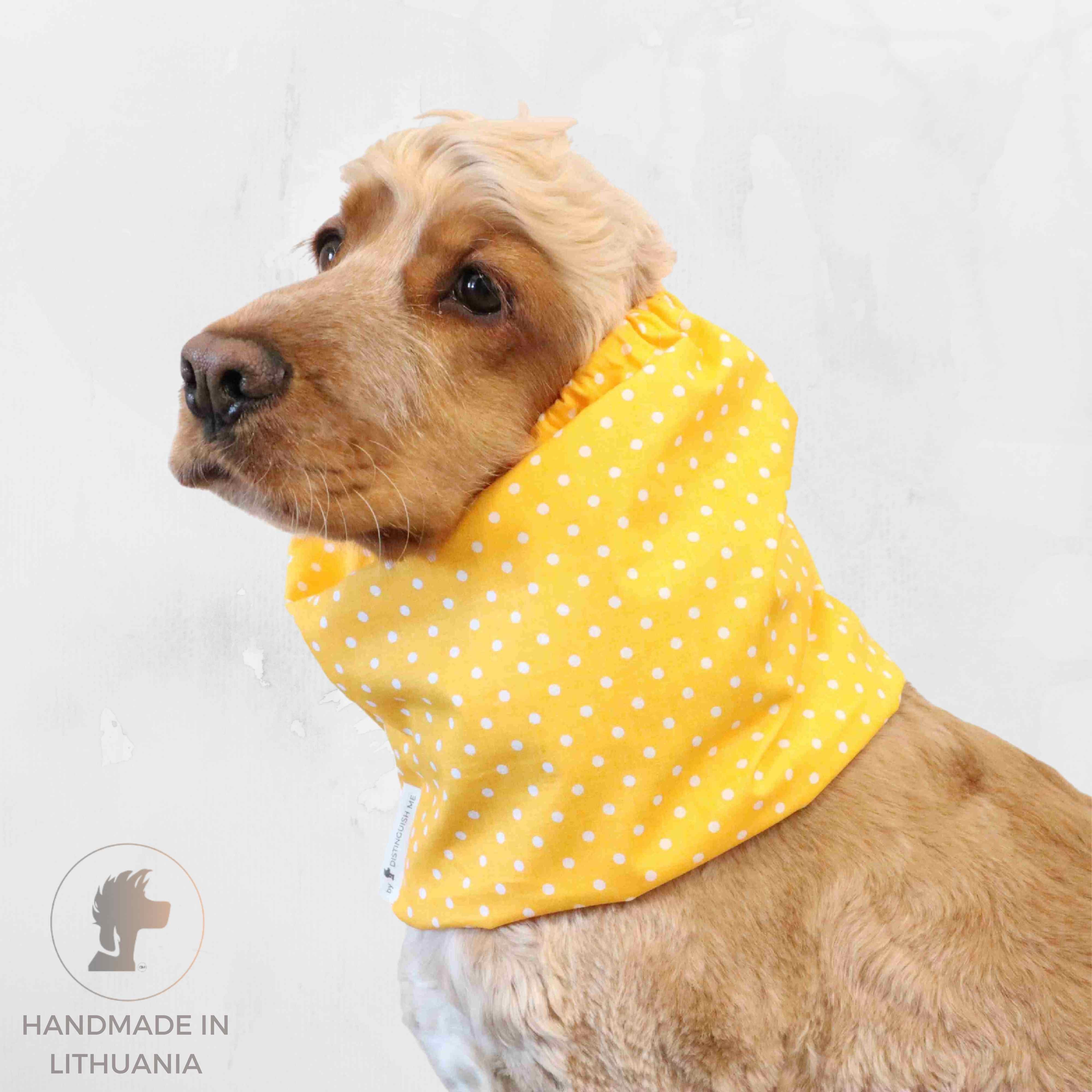 Cotton Dog Snood Dots in Yellow by Distinguish Me