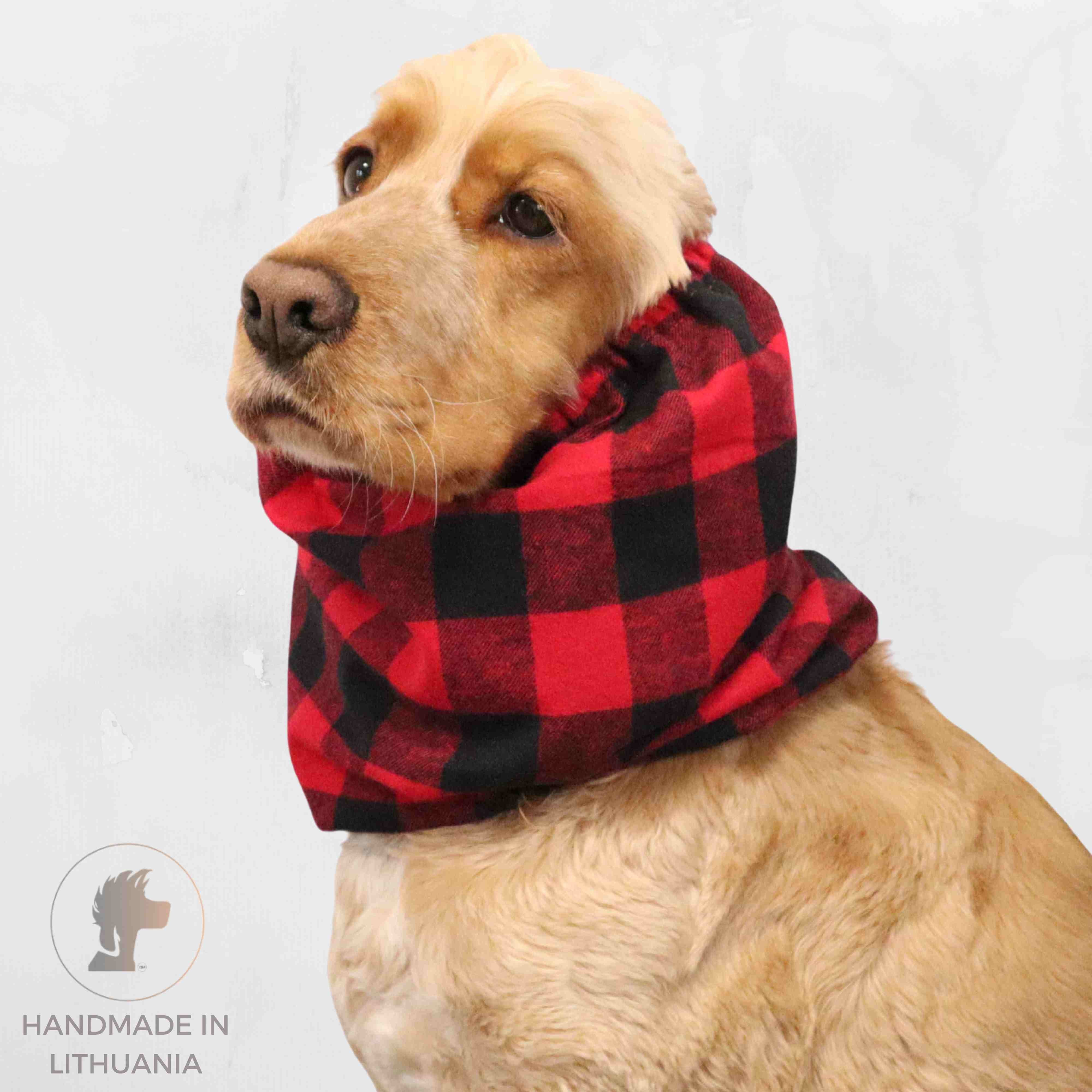 Dog Snood Red Plaid Distinguish me