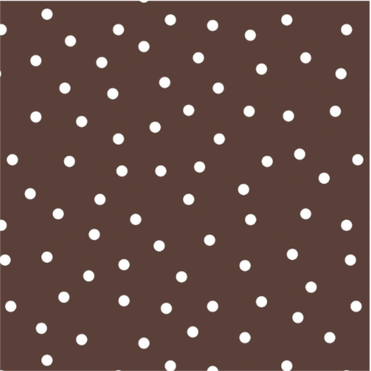 Close-up of the Espresso Dots pattern with small white polka dots on a dark brown background.