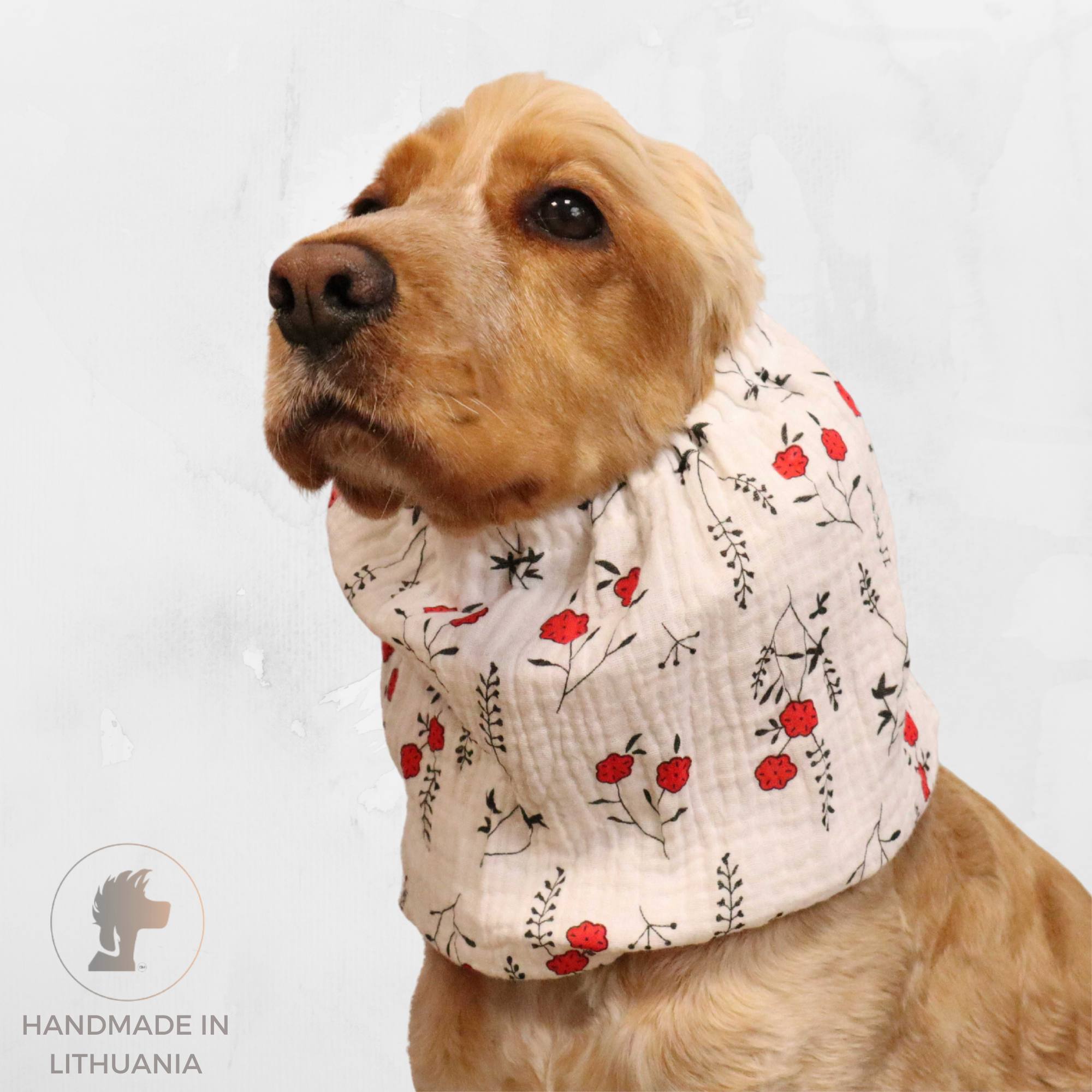 Cotton (Muslin) Dog Snood | Poppies