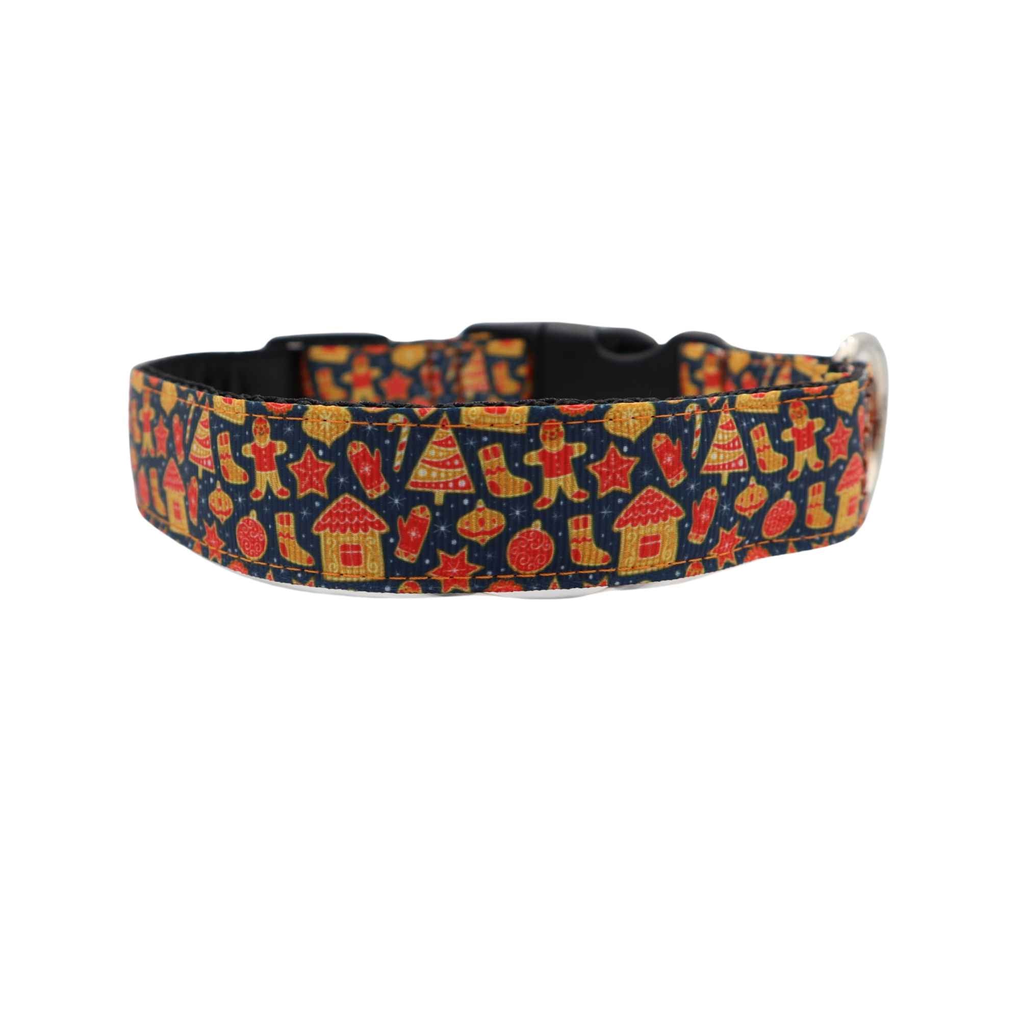 Handmade Dog Collar | Christmas City | Width: 15-20-25-30-40 mm