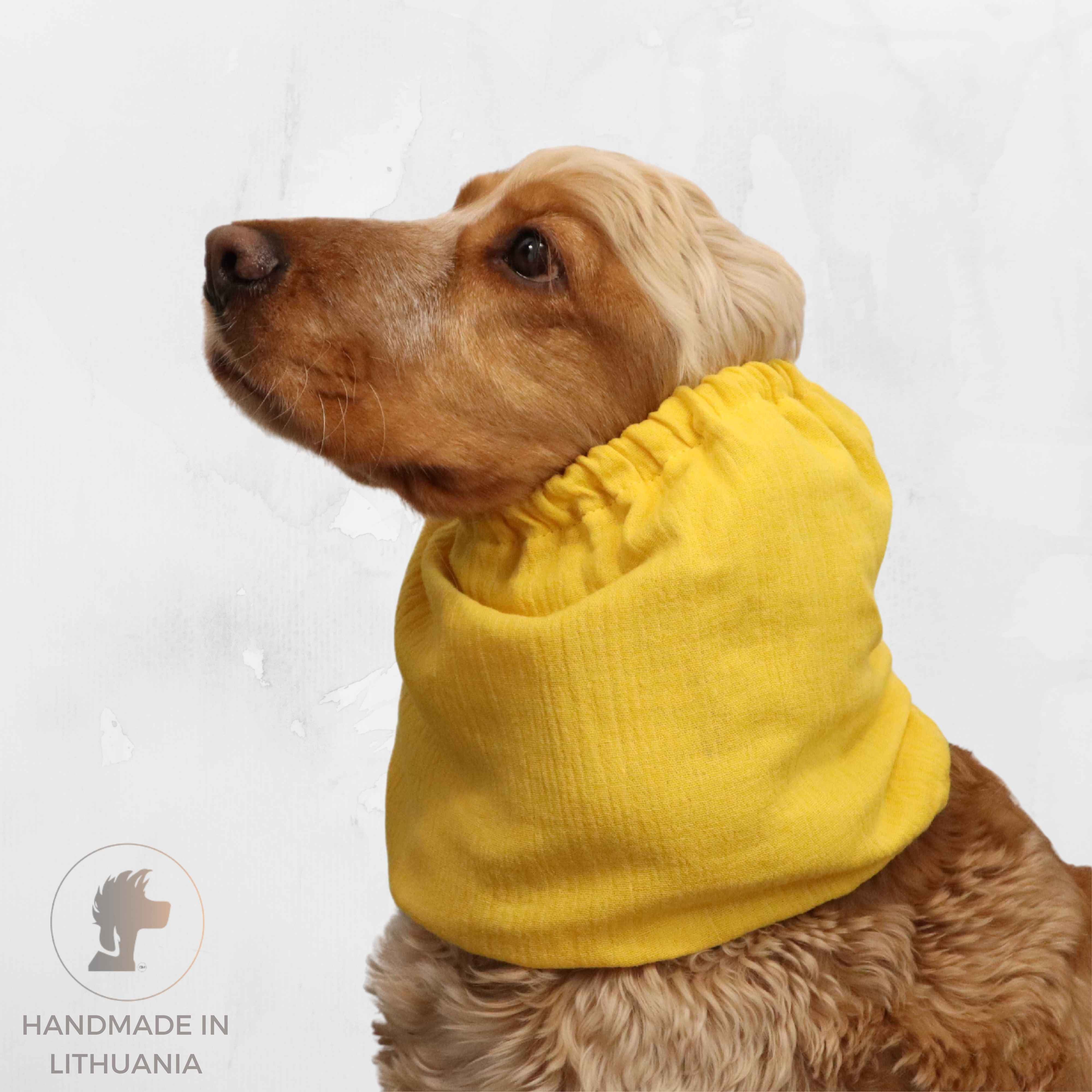 Handmade yellow cotton basset snood distinguish me