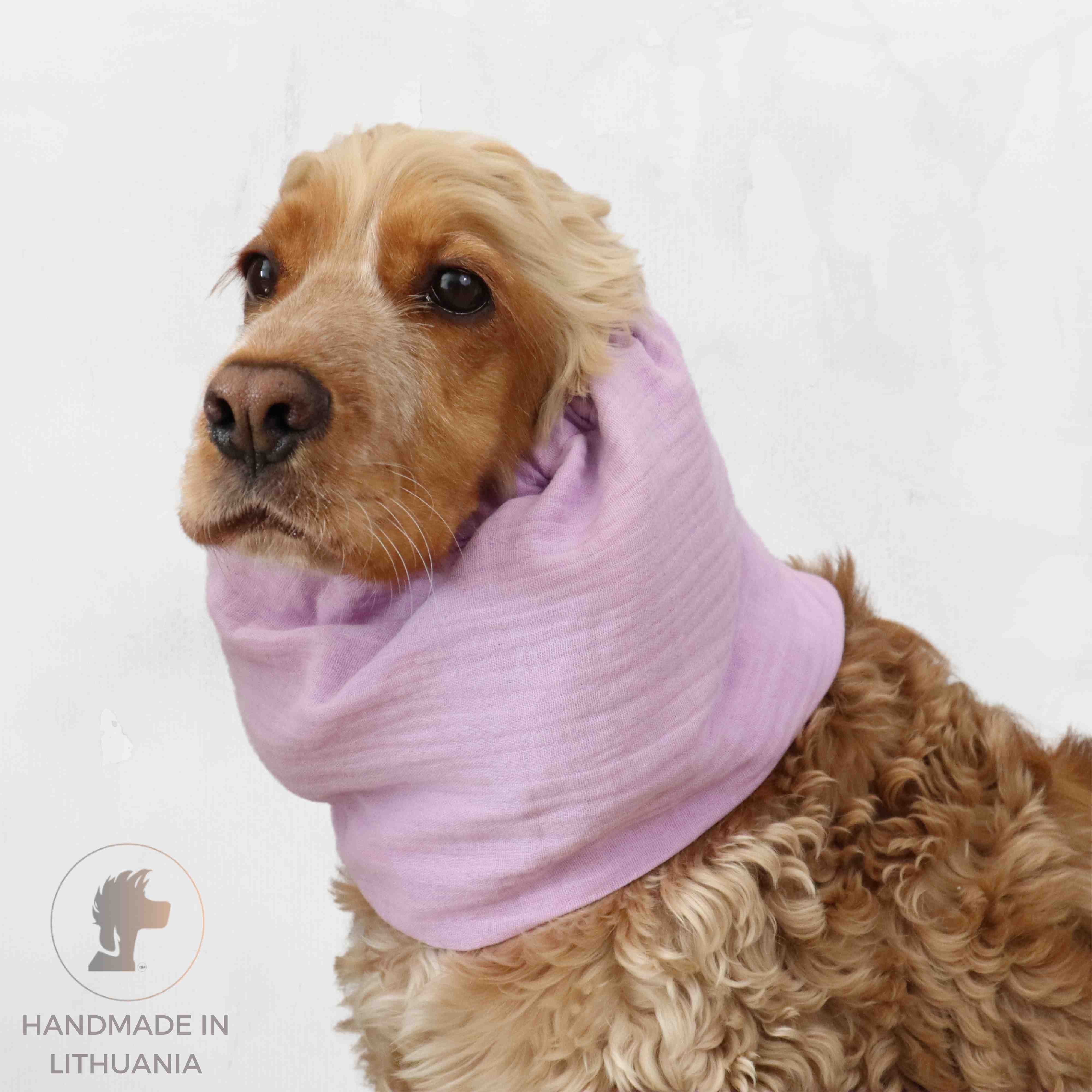 Light Muslin Snood for Dog lavender Distinguish me