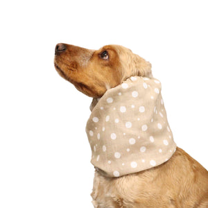 beige linen dog snood distinguish me