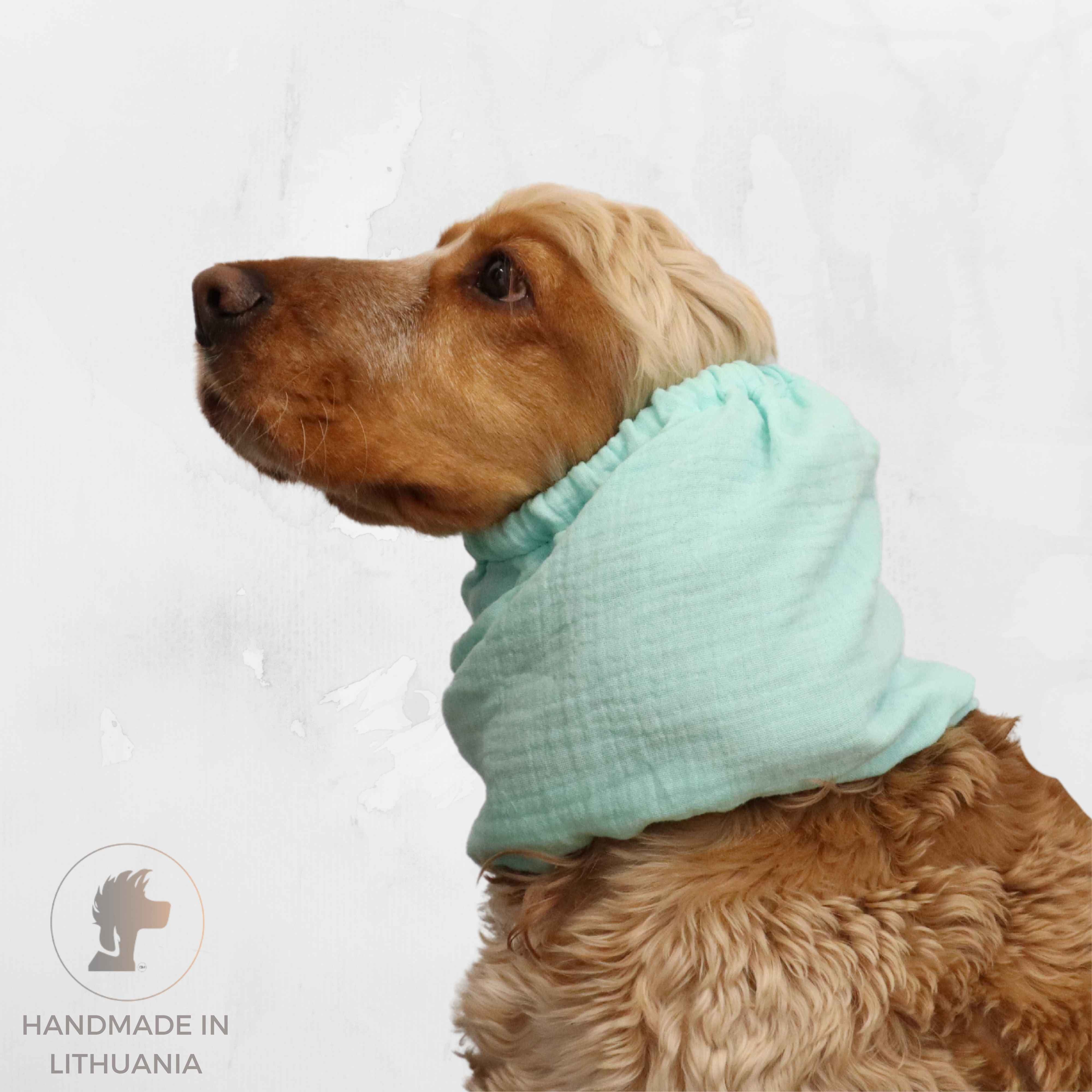 Handmade summer muslin dog snood distinguish me