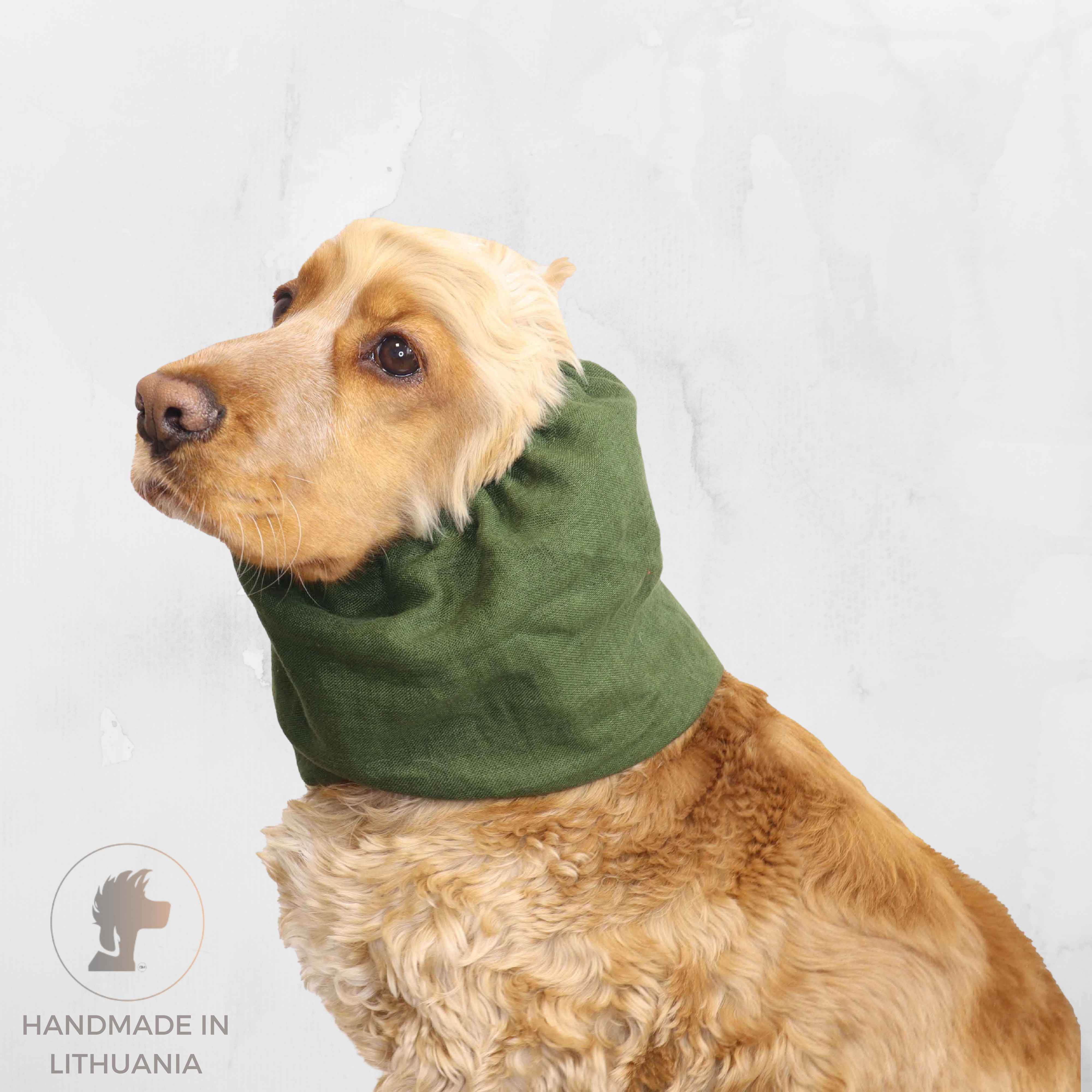 Green Cotton Snood For Dog by Distinguish Me