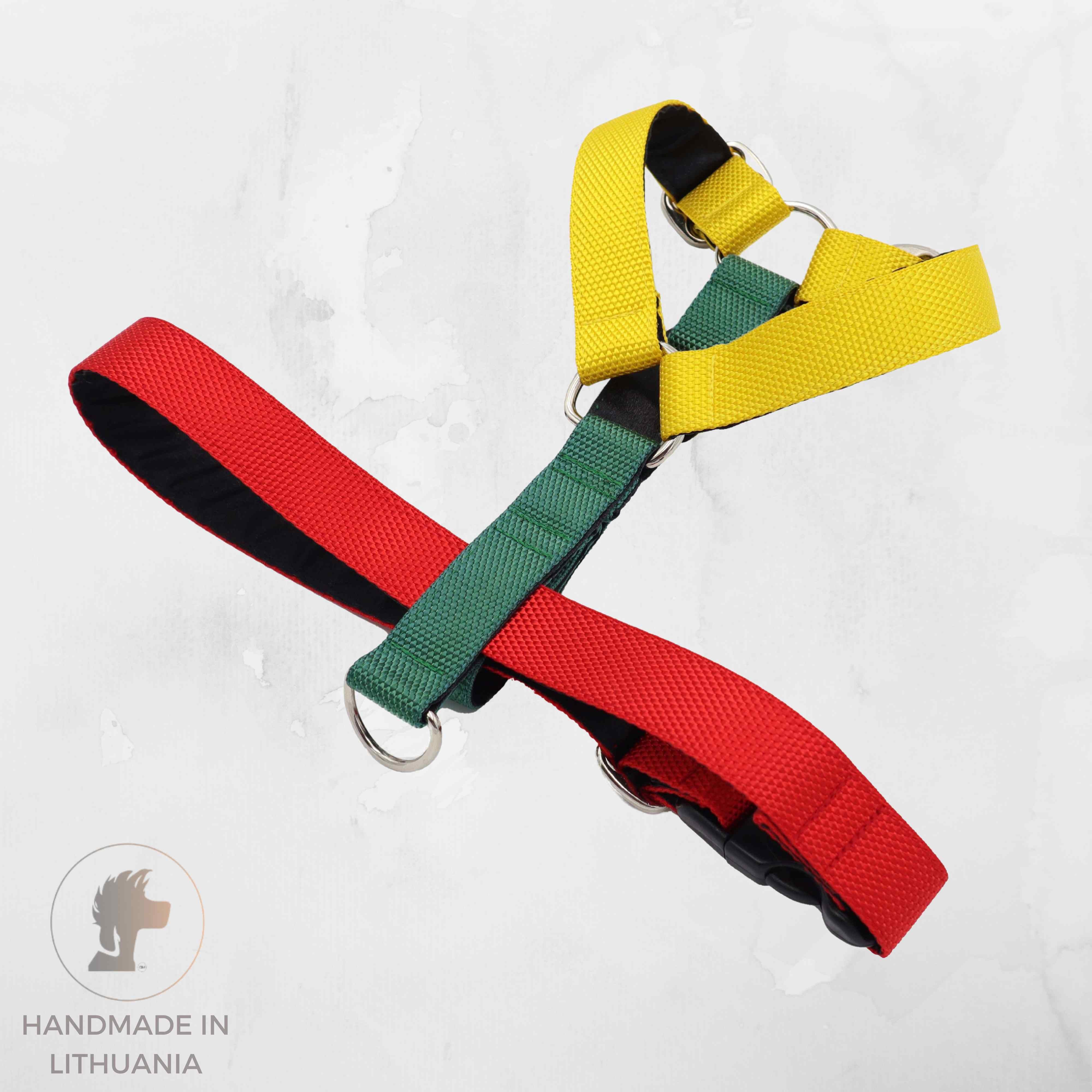 Dog Harness with Lithuania flag motive by Distinguish Me