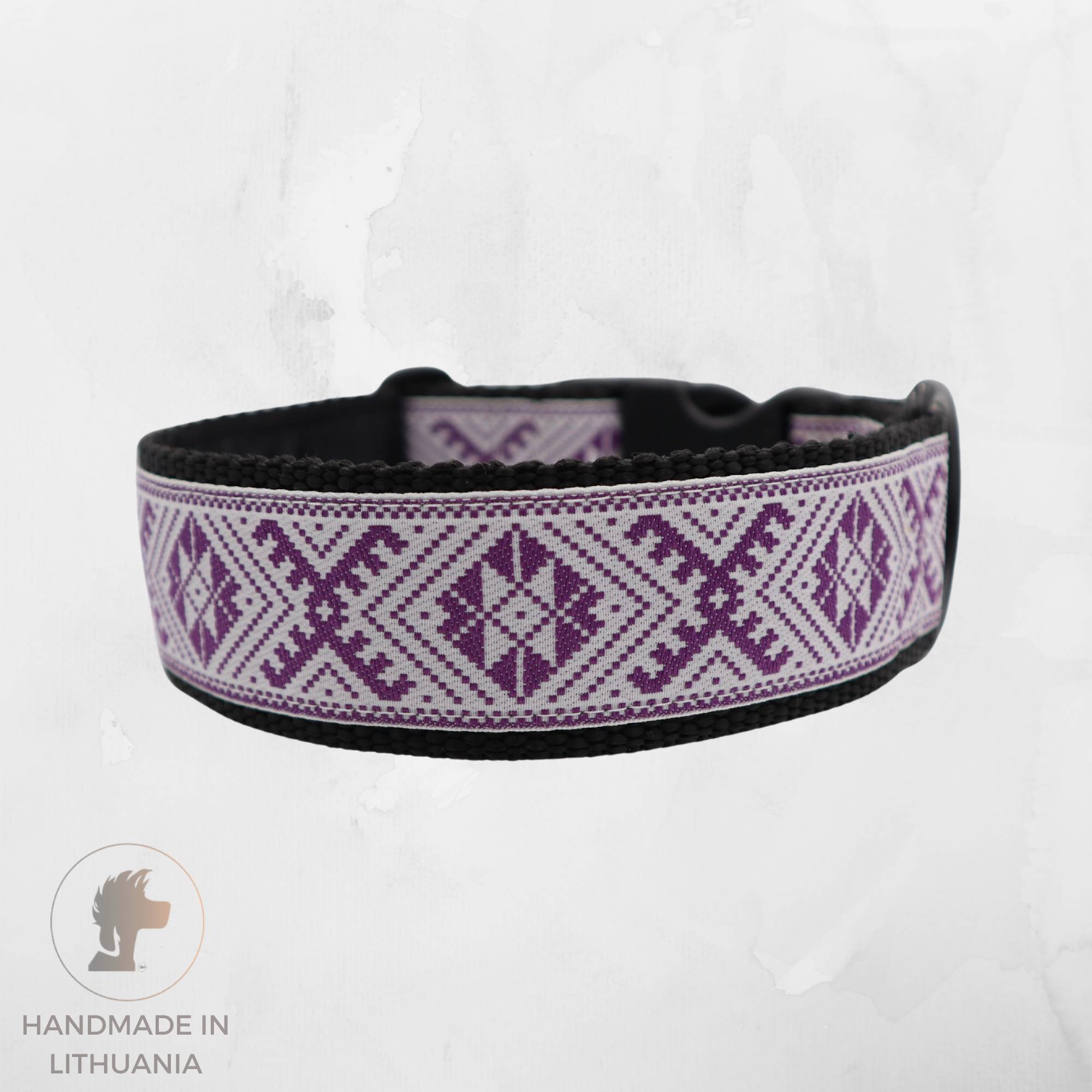 Handmade Dog Collar | Purple Amber | Width: 20-25-40 mm