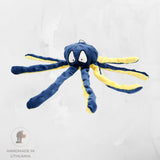 Handmade Dog Toy "Octopus" | With Internal Squeaker and Rustle | Length: 23 cm (9")