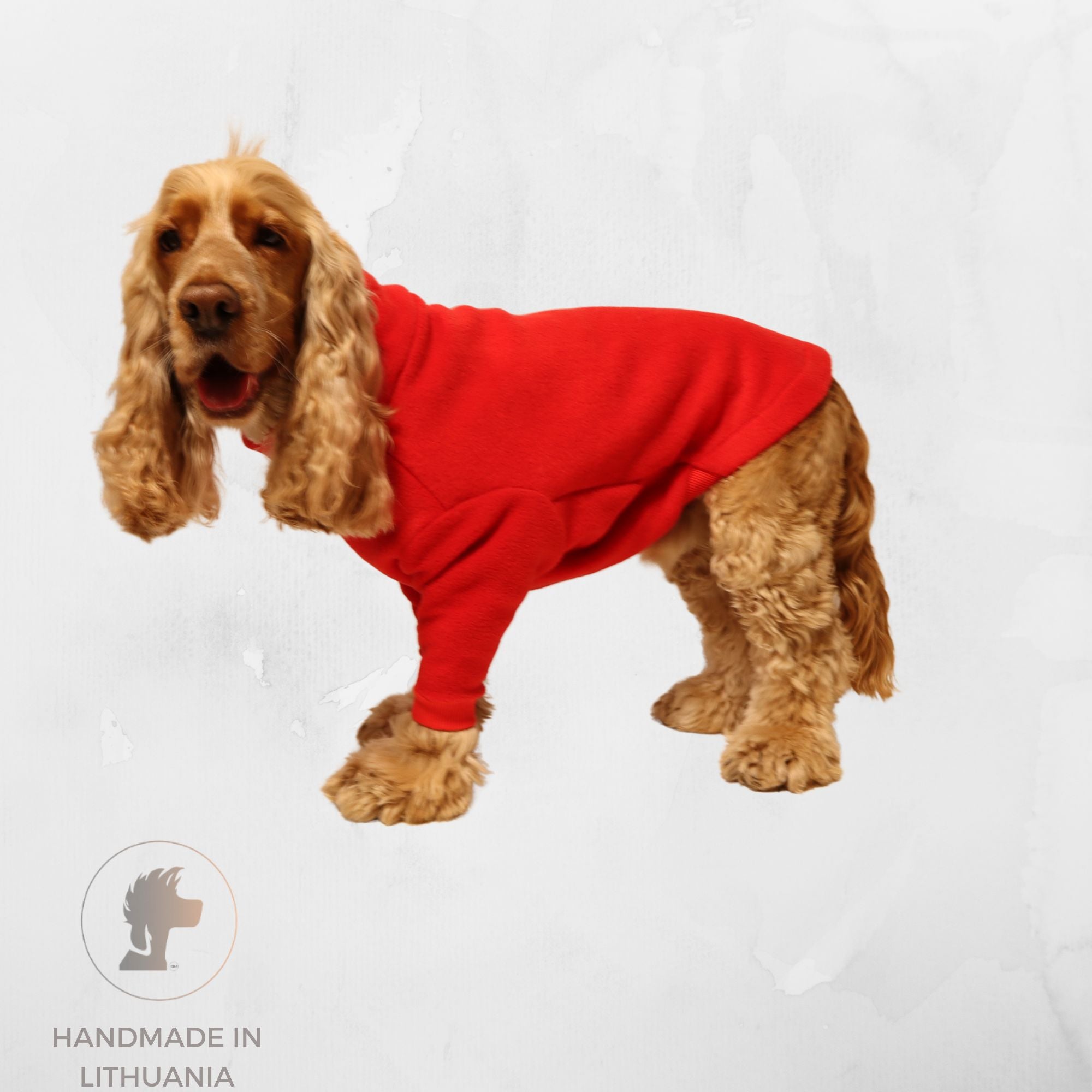 Handmade Fleece Dog Jumper | Red