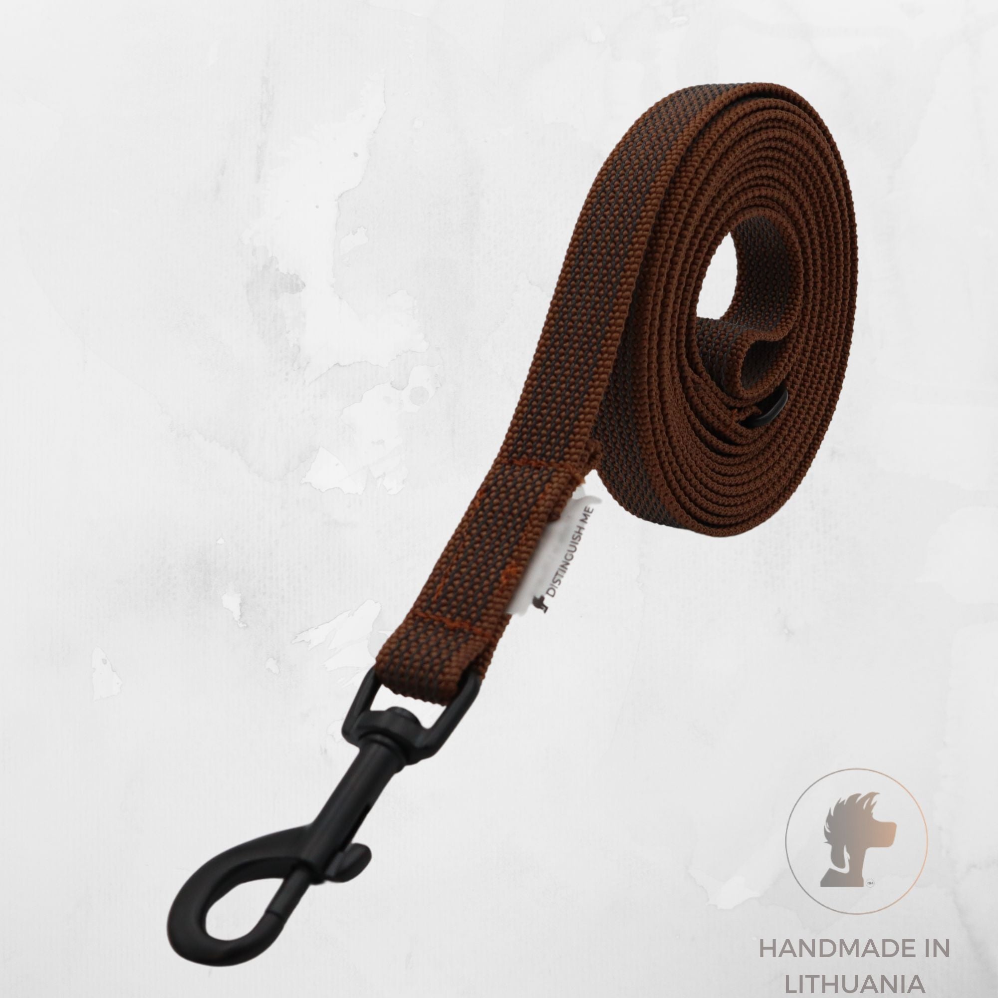 Leash for dog | Non - Slip | Rubberized | Brown | Width: 20 mm