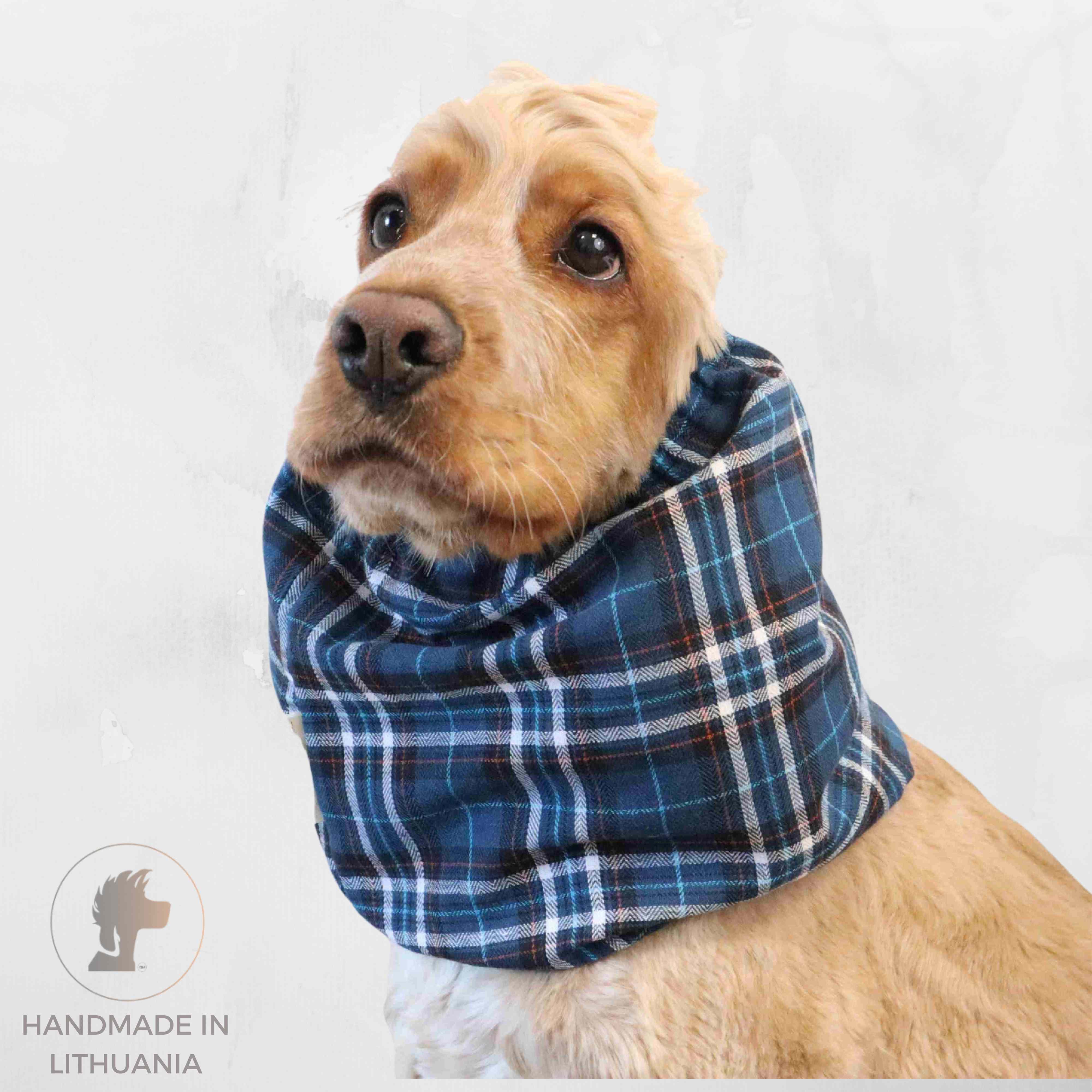 Blue Tartan Dog Snood by Distinguish Me