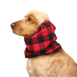 Dog With Flannel Dog Snood Red Plaid Print By Distinguish Me