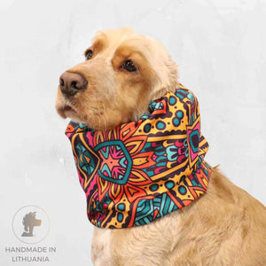 Cocker Spaniel with waterproof dog snood Mandala by Distinguish me