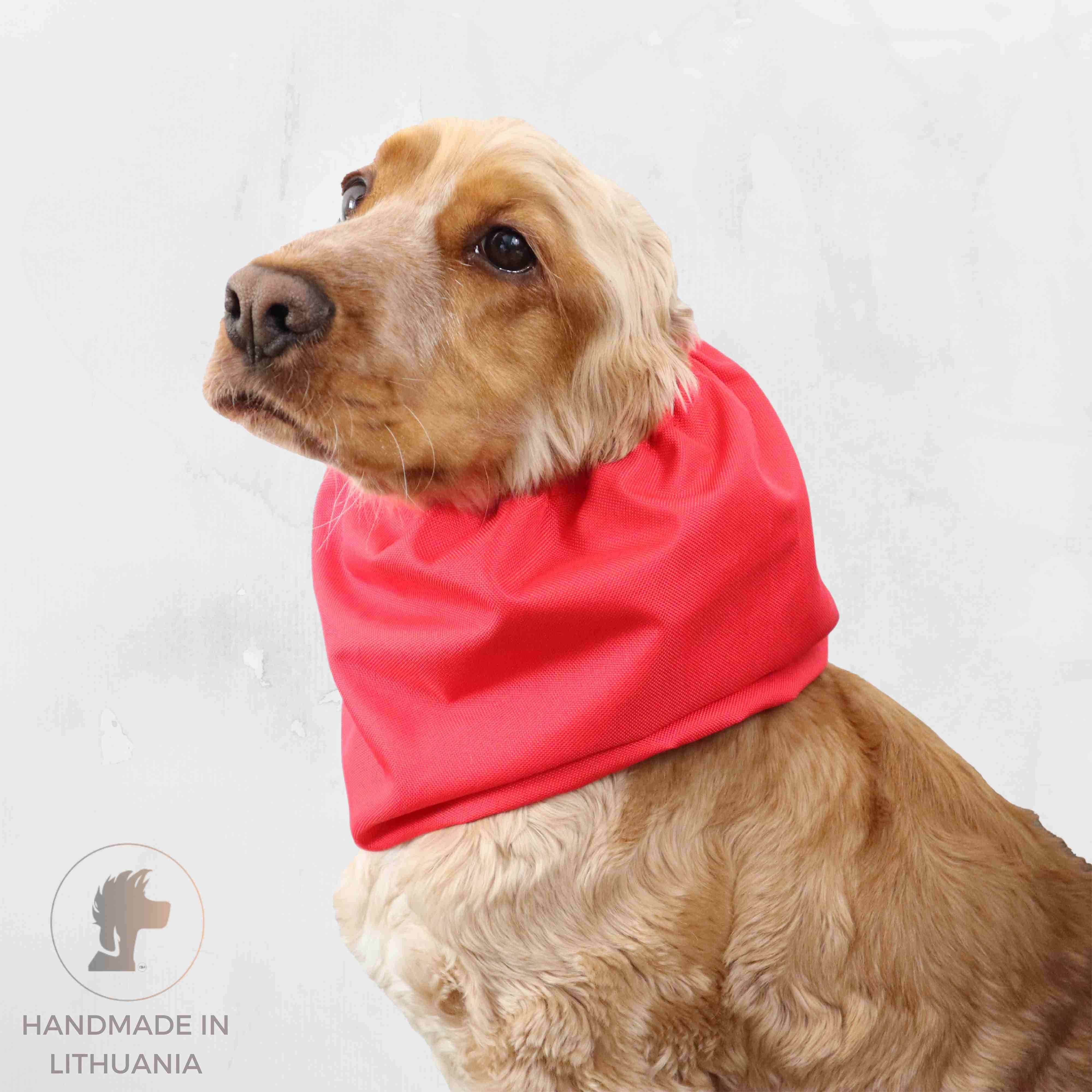 Waterproof dog snood red Distinguish Me