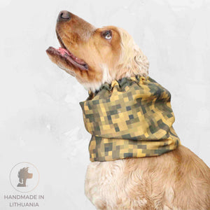 Waterproof snood for dog yellow pixels Distinguish Me