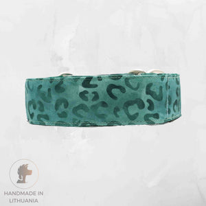 Wide Dog Collar Mint Cheetah by Distinguish Me