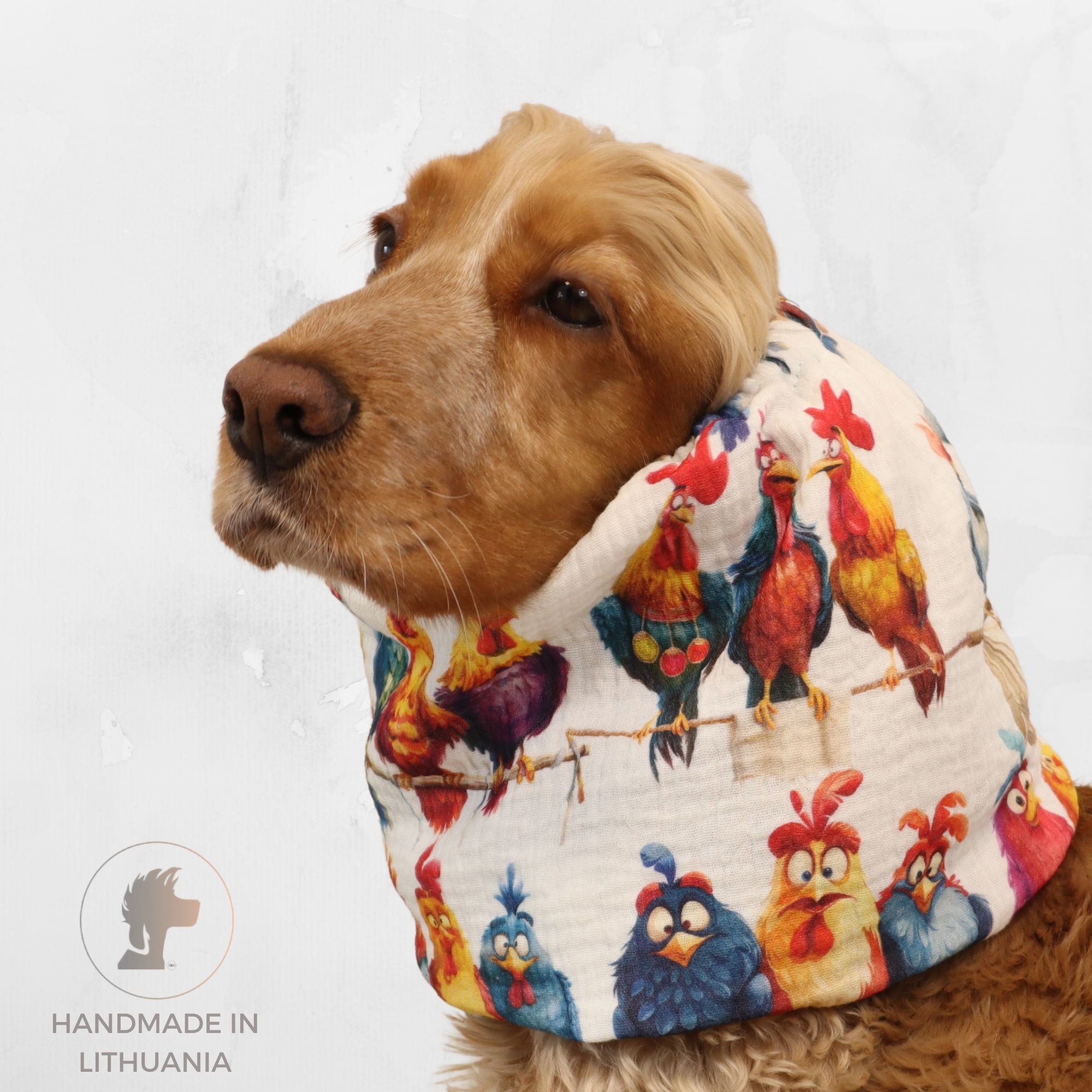 Cotton (Muslin) Dog Snood | Crazy Birds