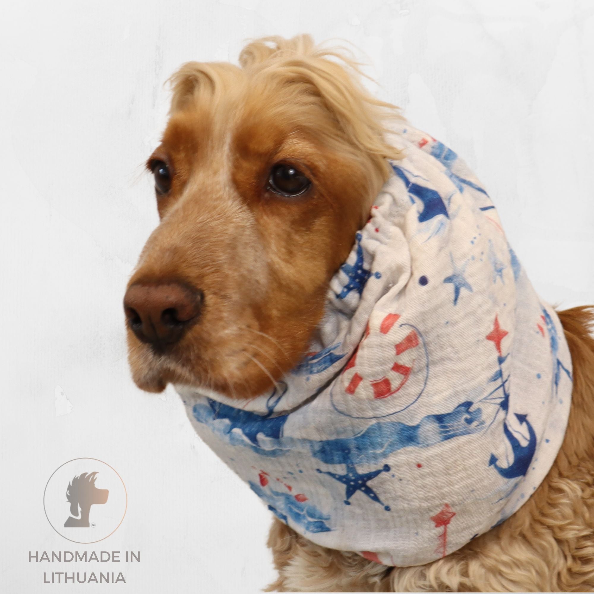 Cotton (Muslin) Dog Snood | Marine