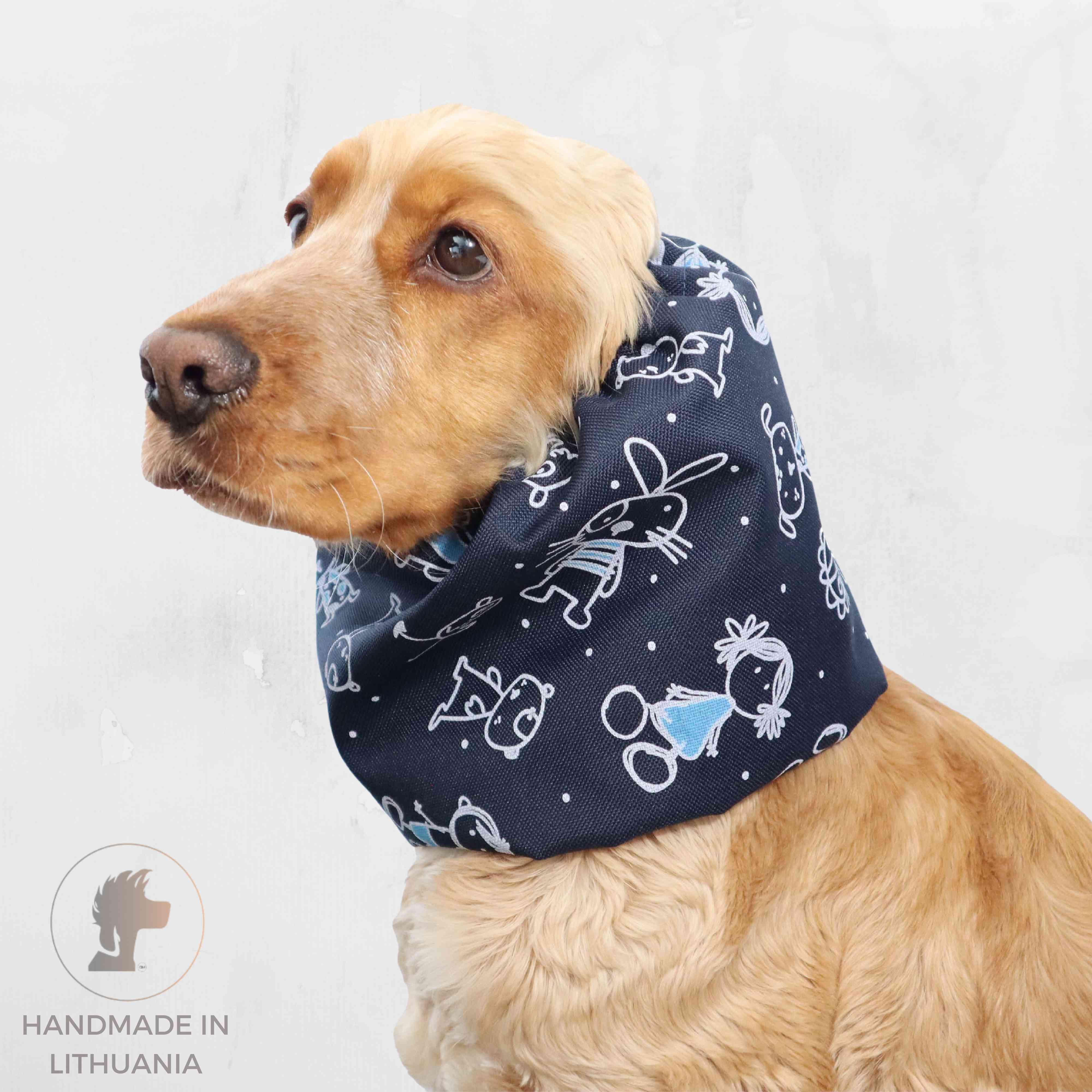 dog ear snood Friends Blue by Distinguish Me