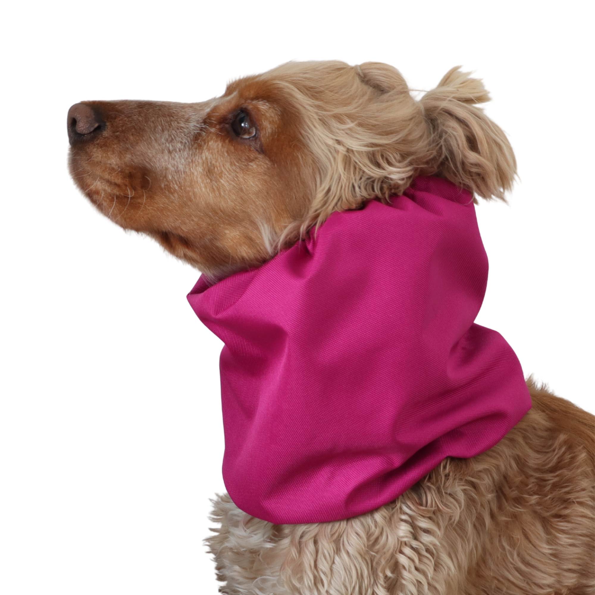 Thick double waterproof ear cover snood Distinguish me Dark Pink protecting ears and neck from rain and wind