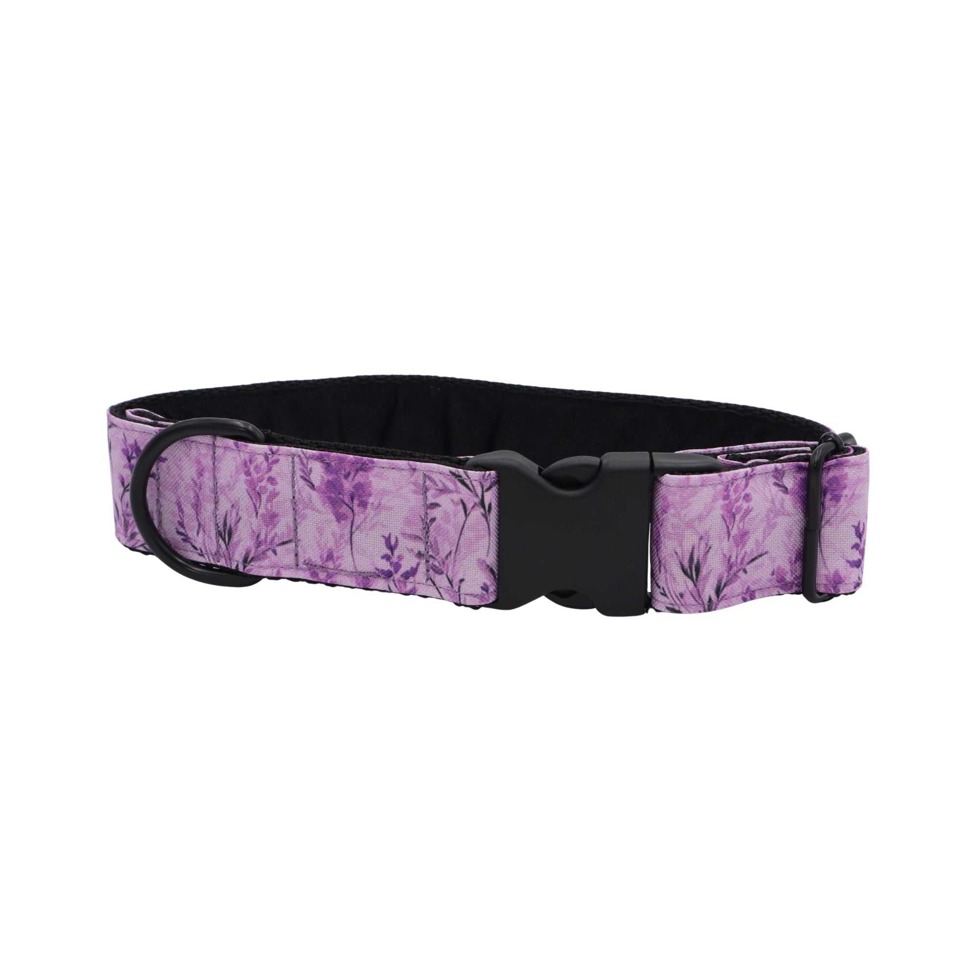 Lavender Meadow patterned dog collar for stylish everyday walks and comfortable wear