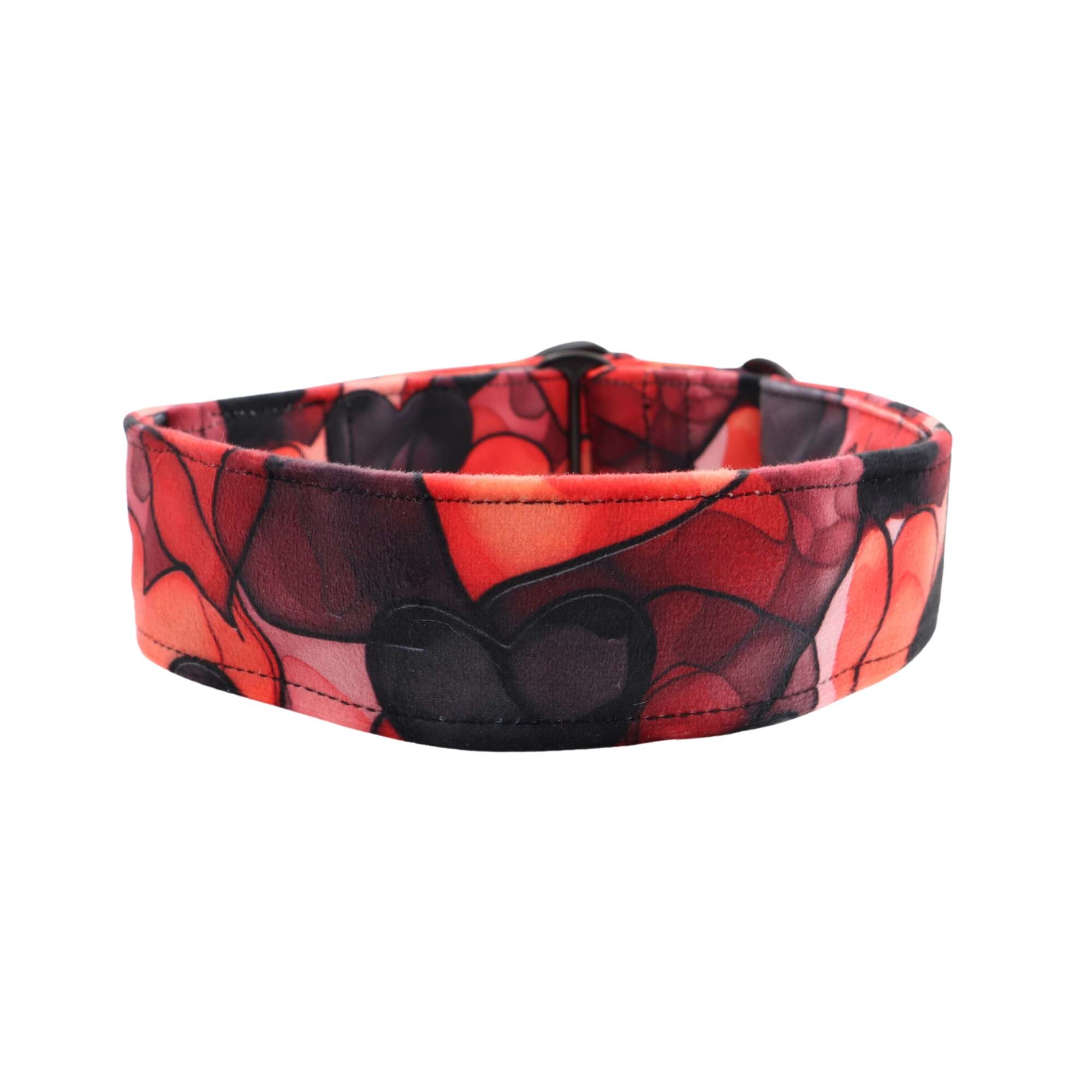 Minkštas veliūrinis šunų antkaklis su širdelėmis – Distinguish Me