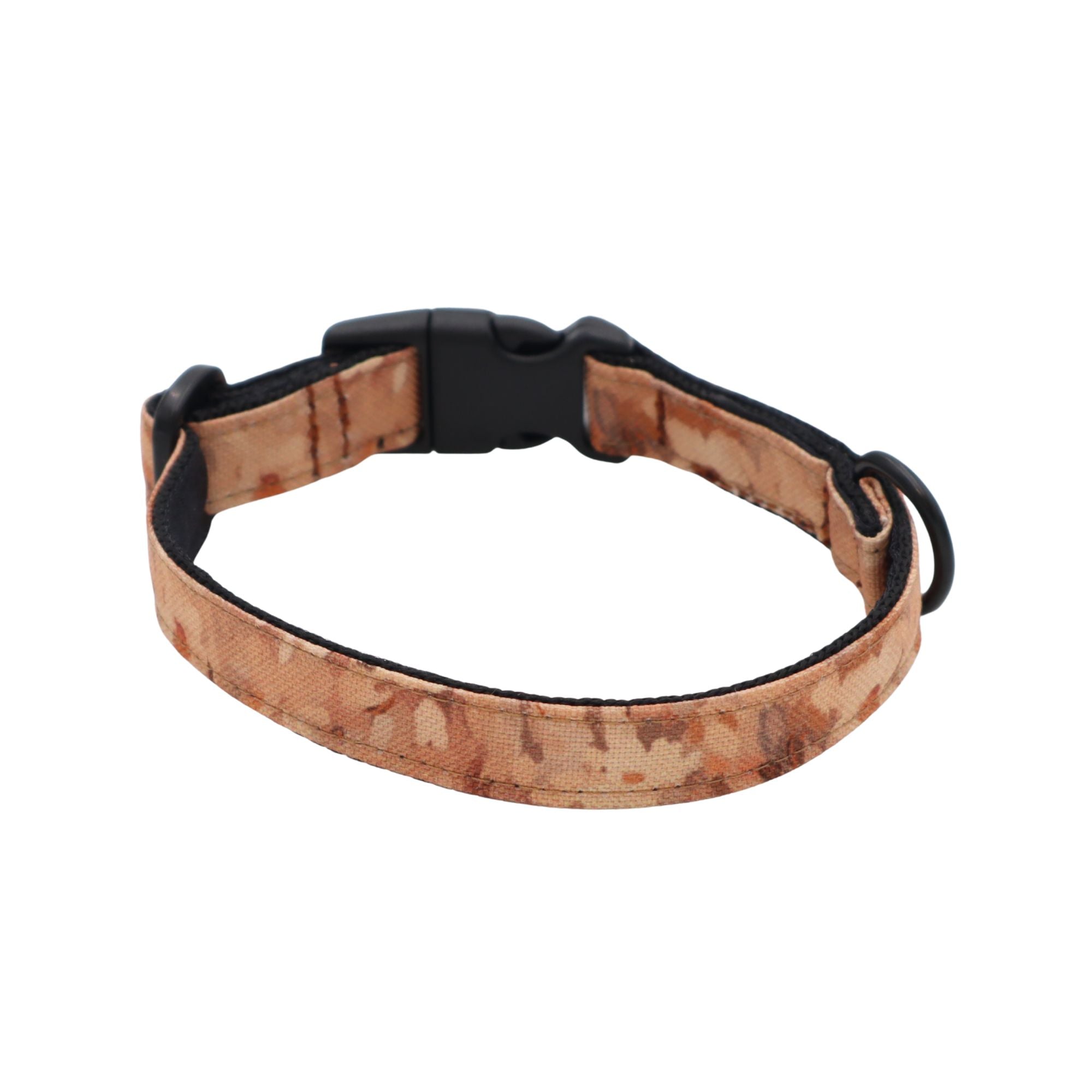 Blush Meadow handmade pet collar with delicate wildflower-inspired fabric pattern