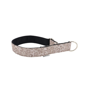 Adjustable Limited Slip dog collar with Powder Leo animal print and soft padded lining