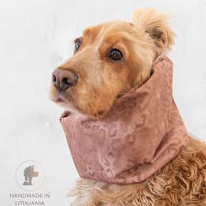 Lightweight waterproof dog snood with sand leopard print by Distinguish Me